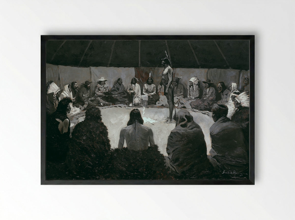 I Will Tell the White Man - Frederic Remington - Framed Print Black