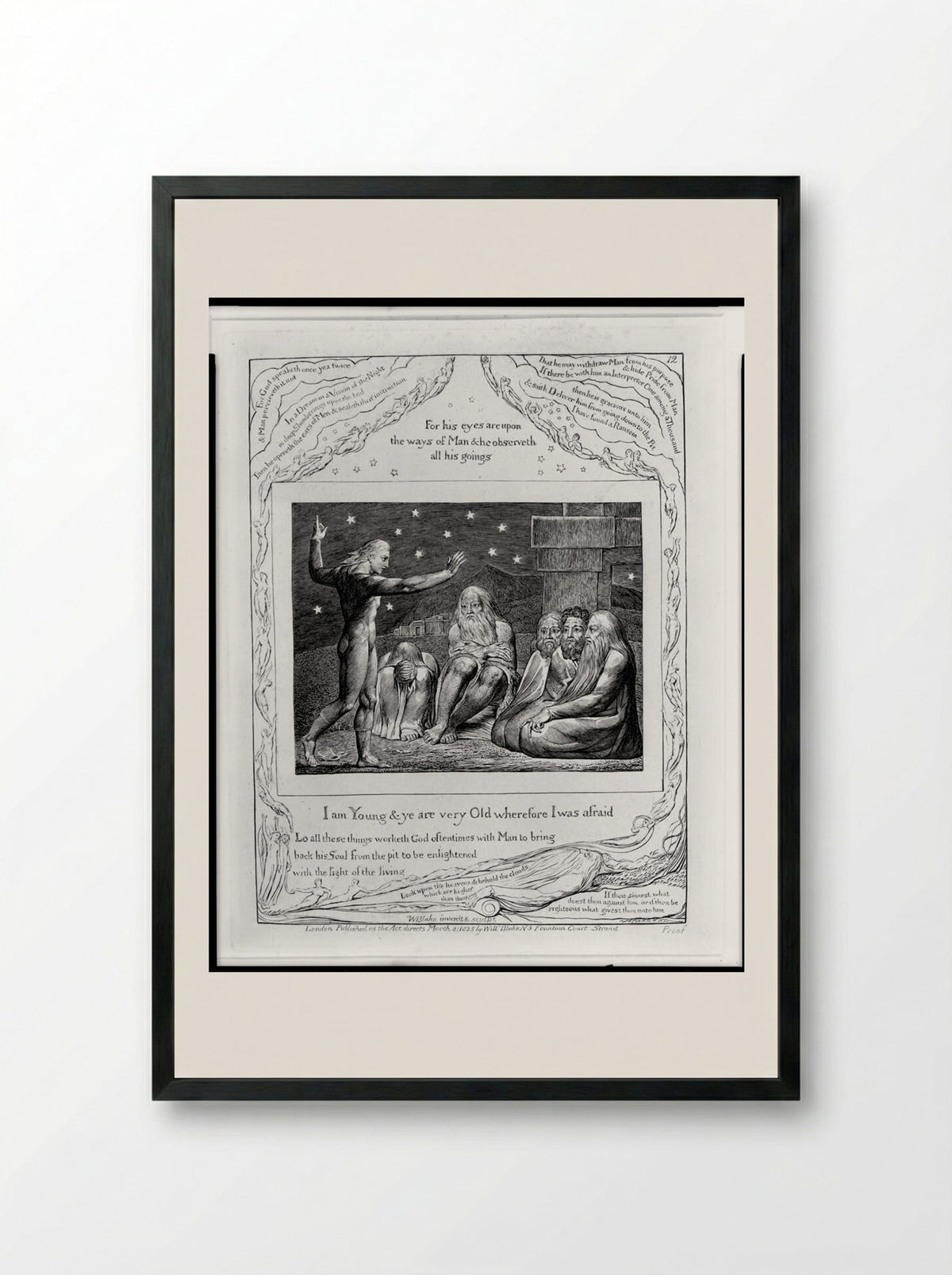I am young and ye are very old - William Blake - Framed Print Black