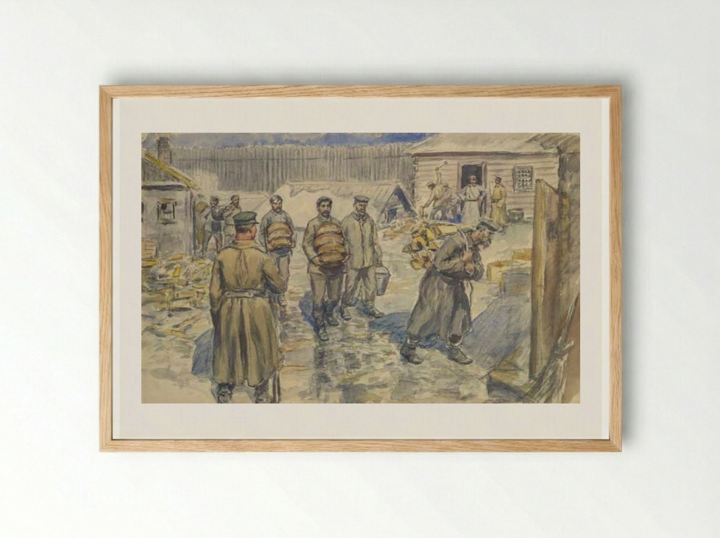 I. V. Dzhugashvili (Stalin) in custody - Ivan Vladimirov - Framed Print Wood