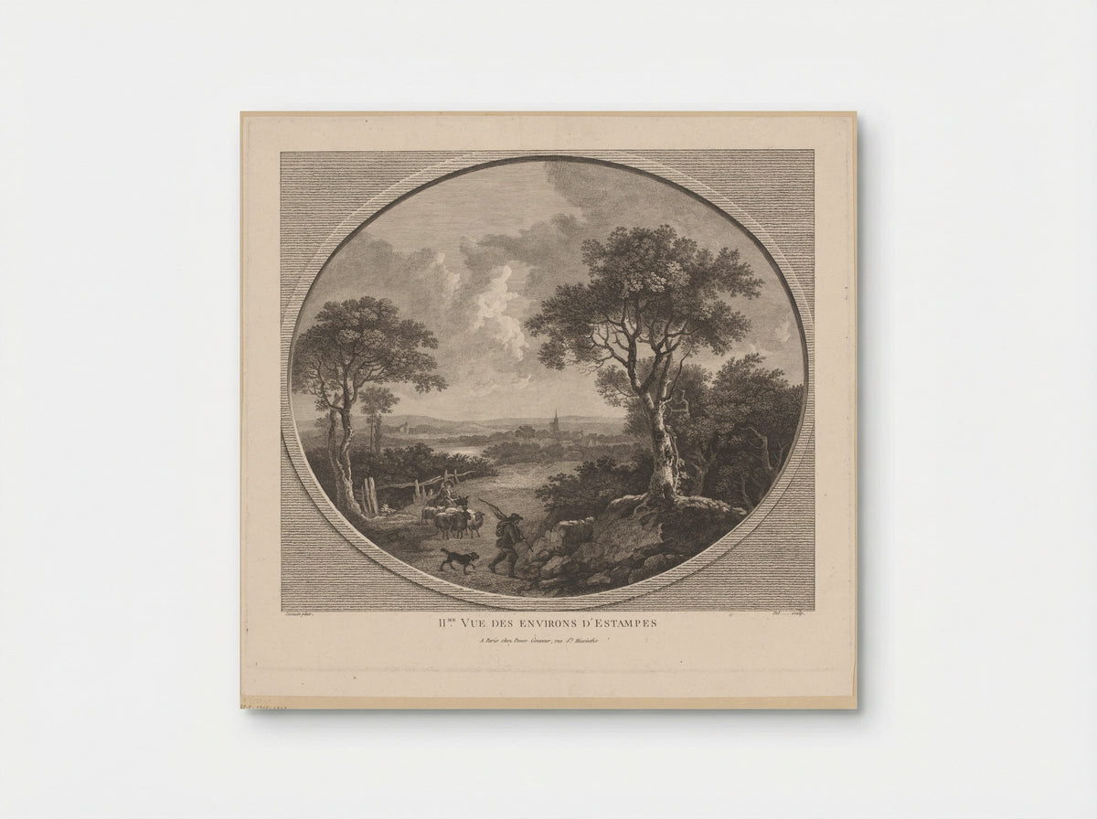 IIme Vue des Environs d'Estampes - Nicolas Ponce - Poster