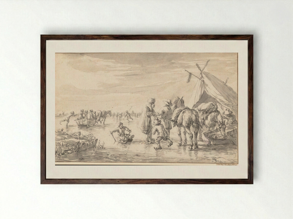 IJsgezicht (Ice Scene) - Barent Gael - Framed Print Dark Wood