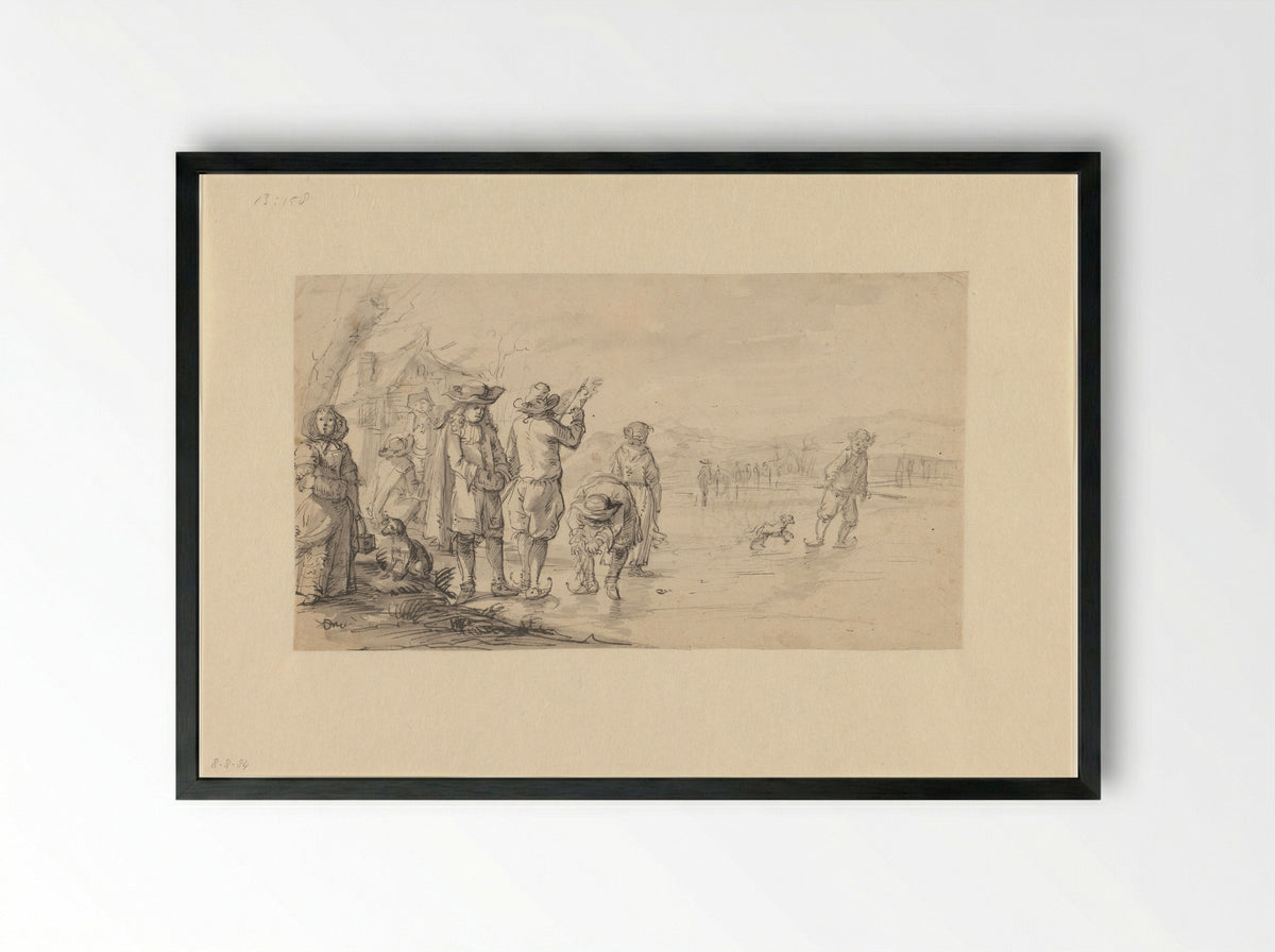 IJsvermaak - Gerrit Grasdorp - Framed Print Black