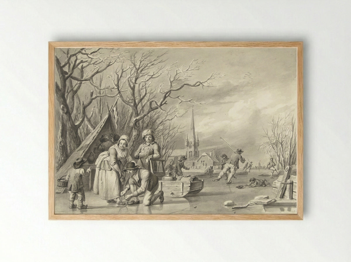 IJsvermaak - Albertus Jacobus Besters - Framed Print Wood