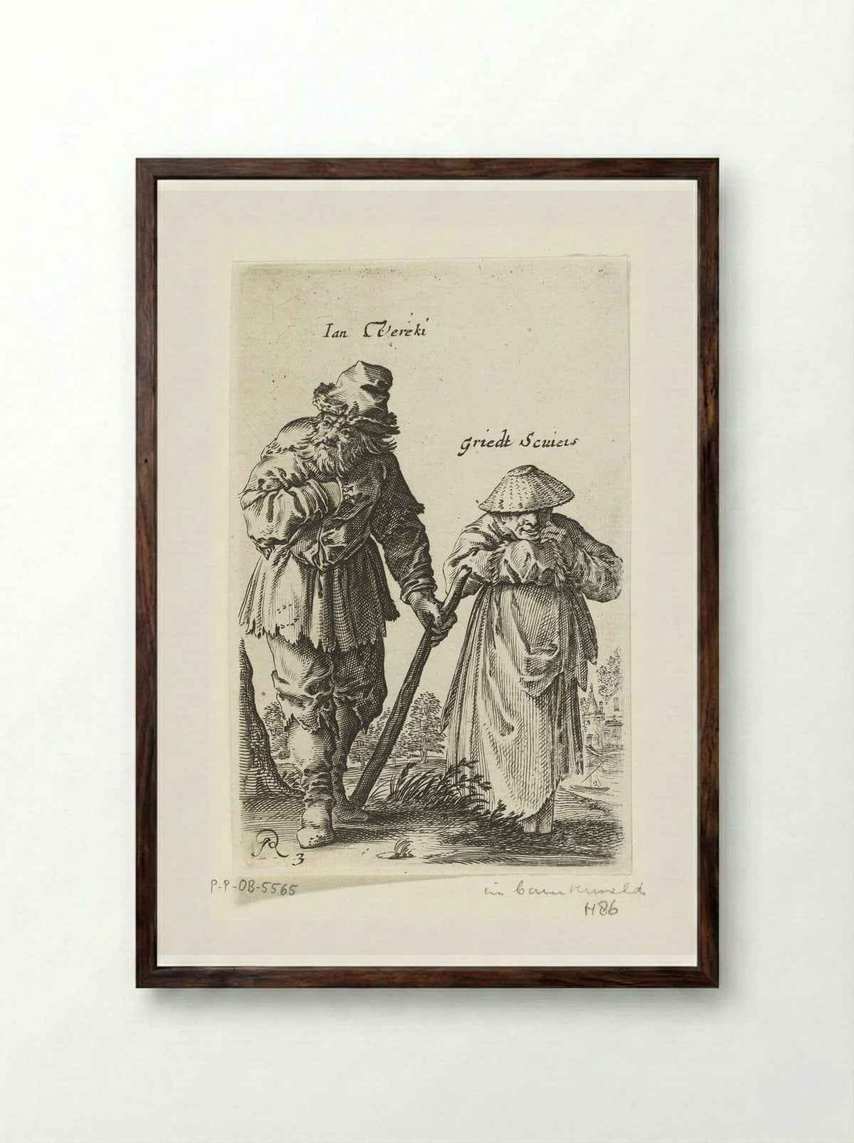 Ian Vereki and Griedt Scuiers - Salomon Savery - Framed Print Dark Wood