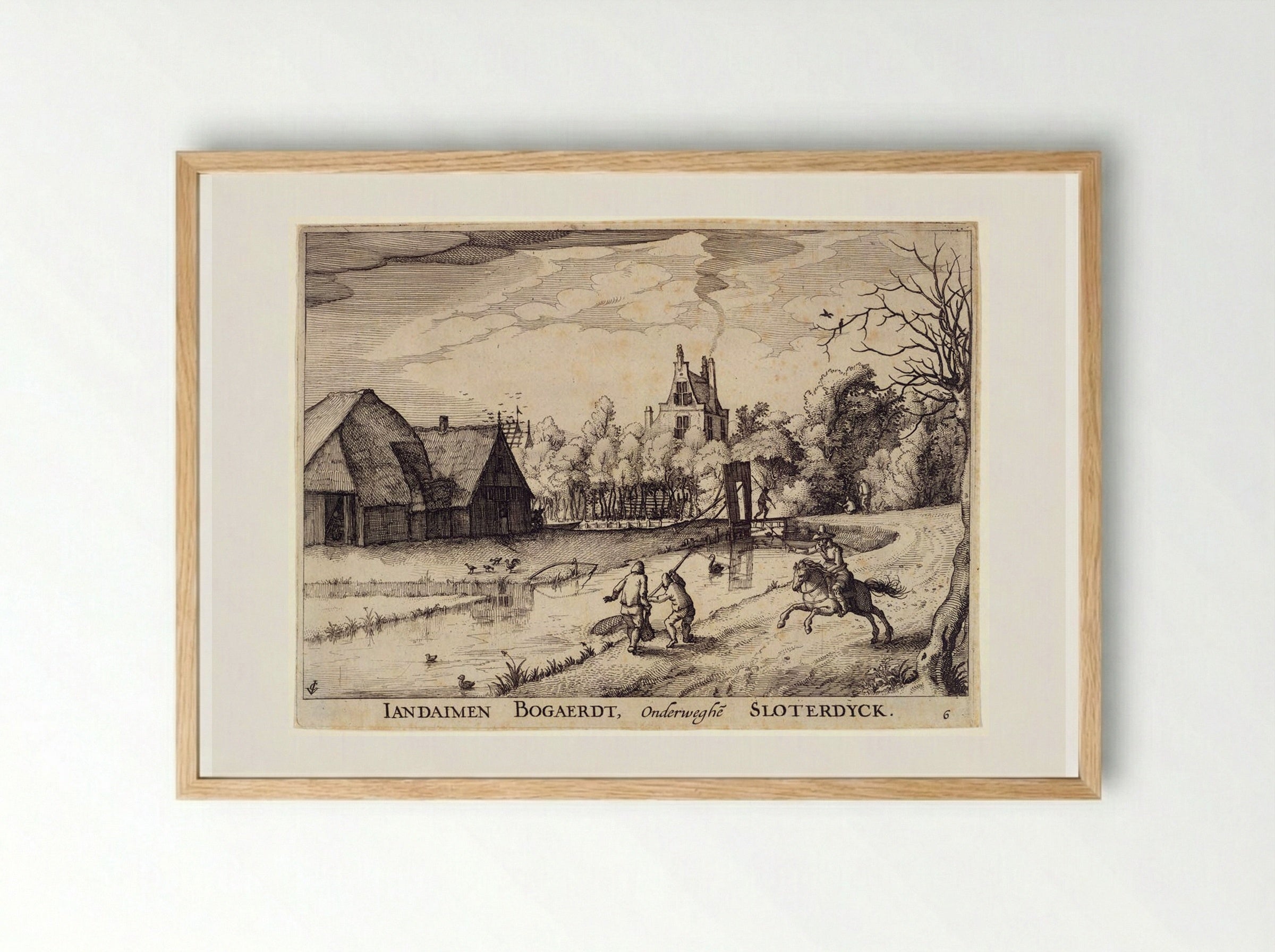 Iandaimen Bogaerdt, Onderweghe Sloterdyck - Claes Jansz. Visscher - Framed Print Wood