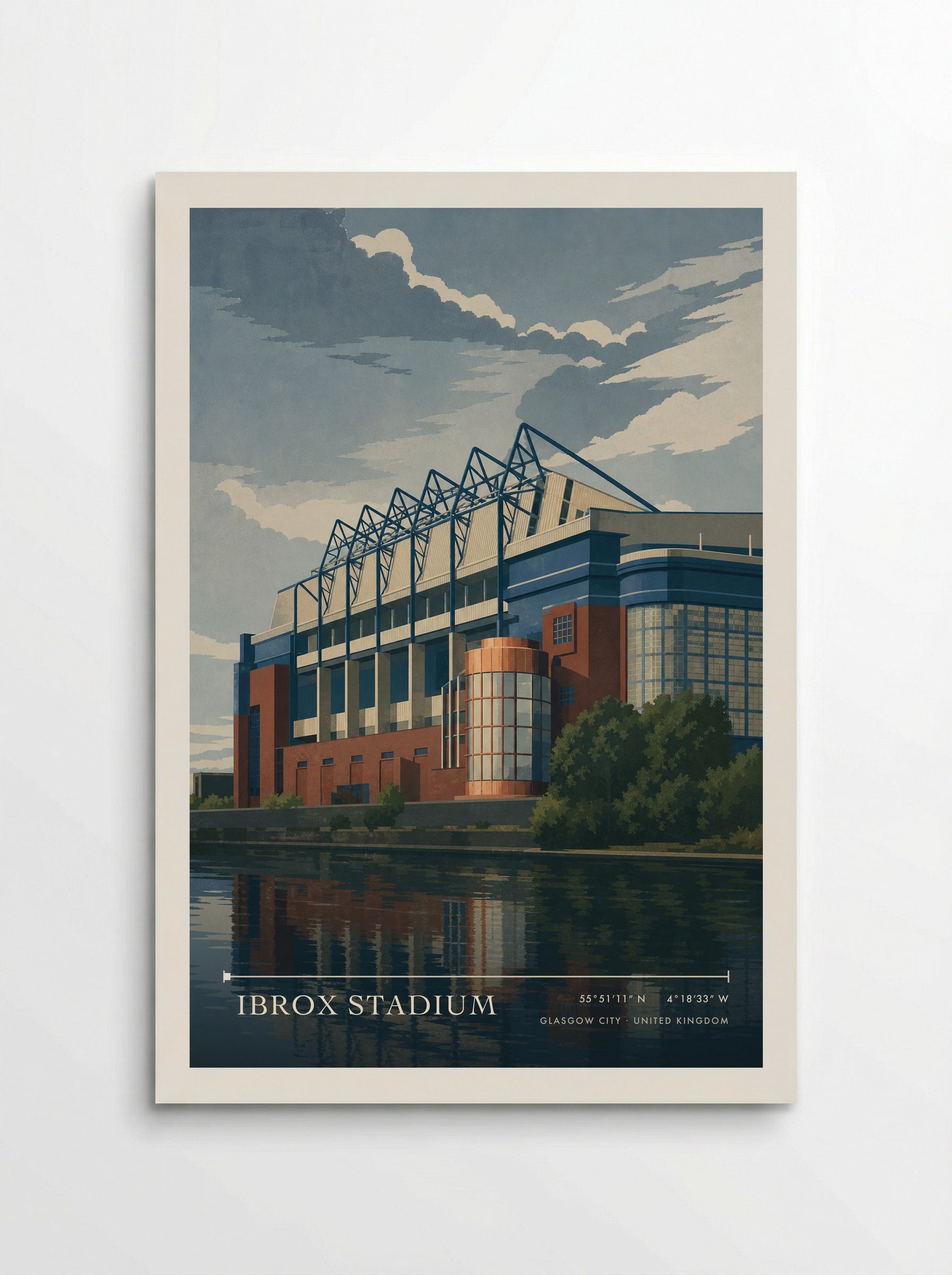 Ibrox Stadium Glasgow City United Kingdom Travel Poster - Poster