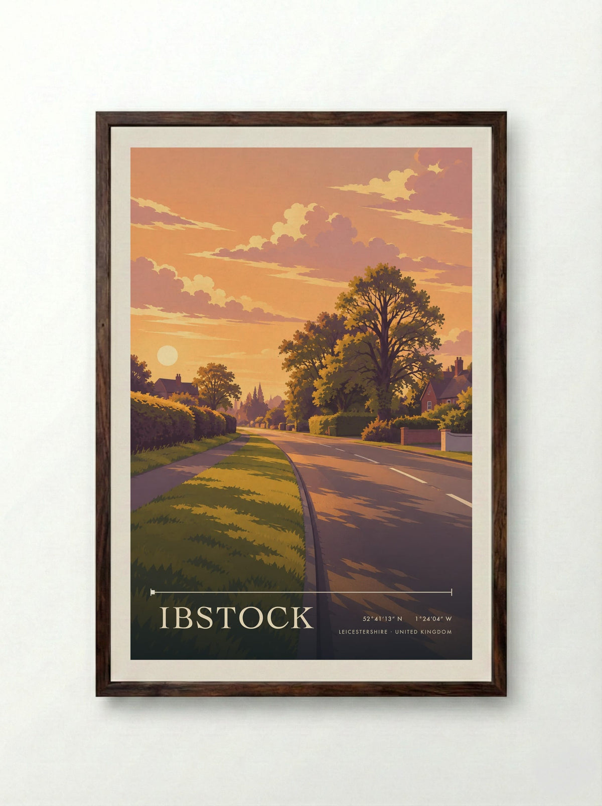 Ibstock, Leicestershire | Travel Poster - Framed Print Dark Wood