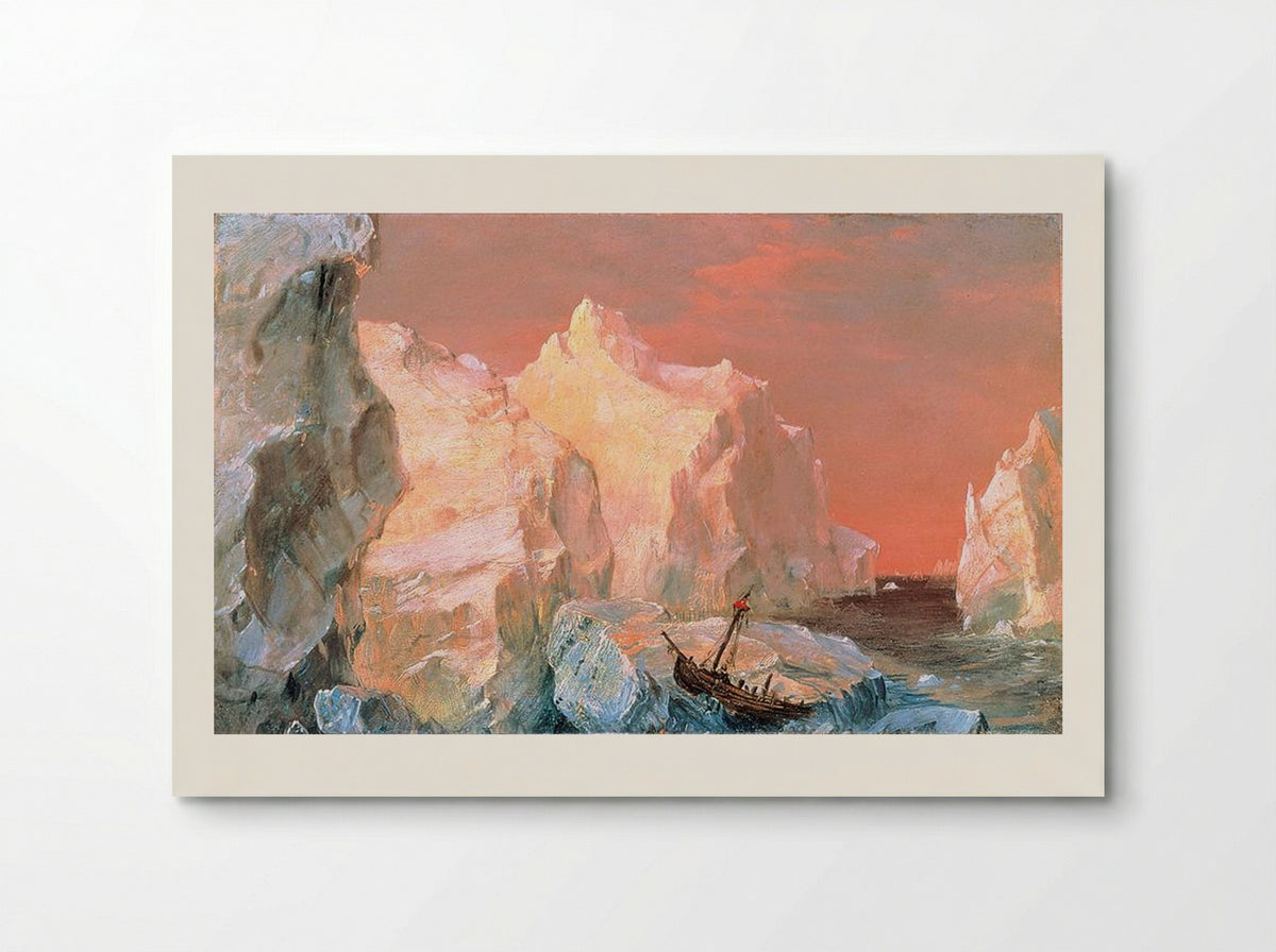 Icebergs and Wreck in Sunset - Frederic Edwin Church - Poster