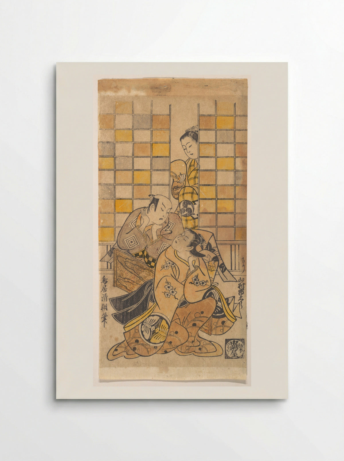 Ichikawa Danjuro II as Kanto Koroku and Yamamura Ichitaro as Oichi - Torii Kiyotomo - Poster