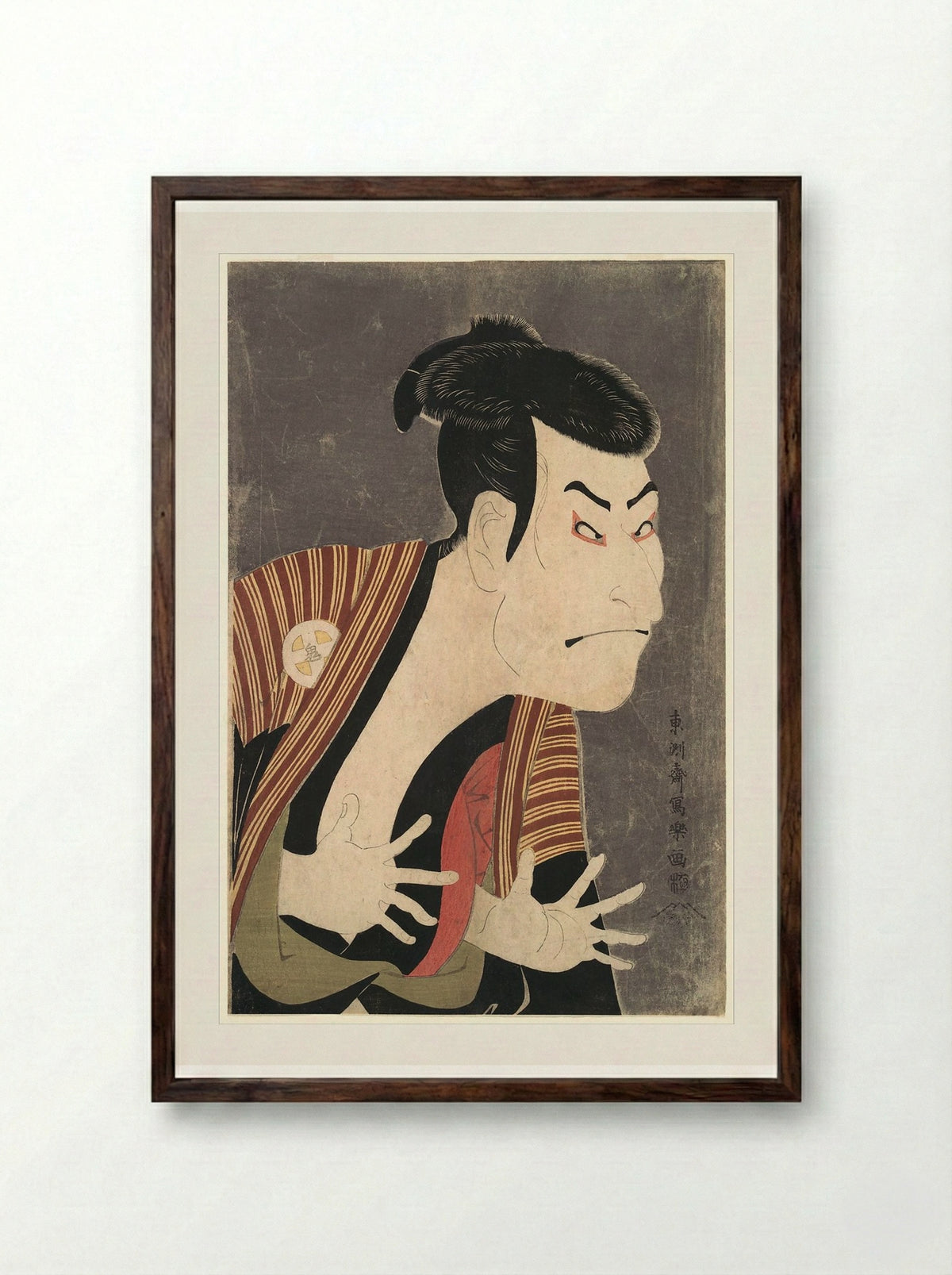Ichikawa Omezō as Tomita Hyōtarō - Tōshūsai Sharaku - Framed Print Dark Wood