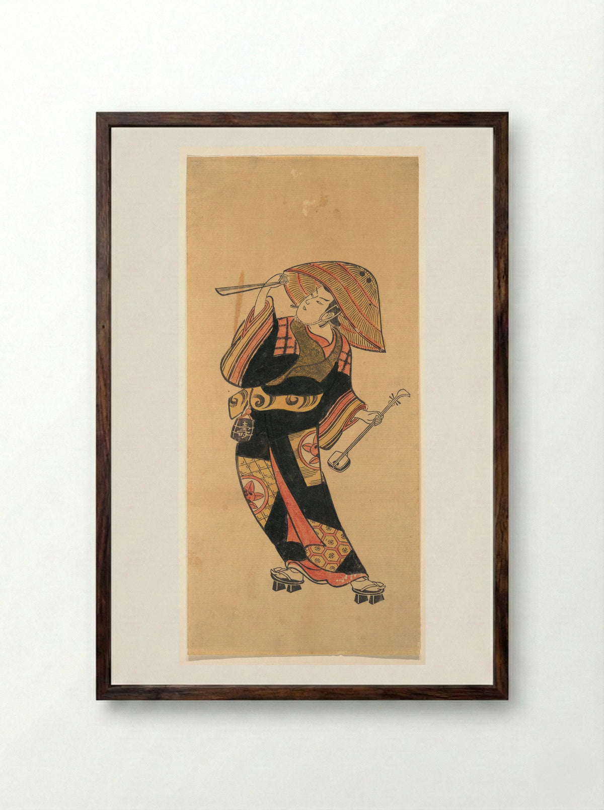 Ichimura Takenojo VIII - Torii Kiyotomo - Framed Print Dark Wood