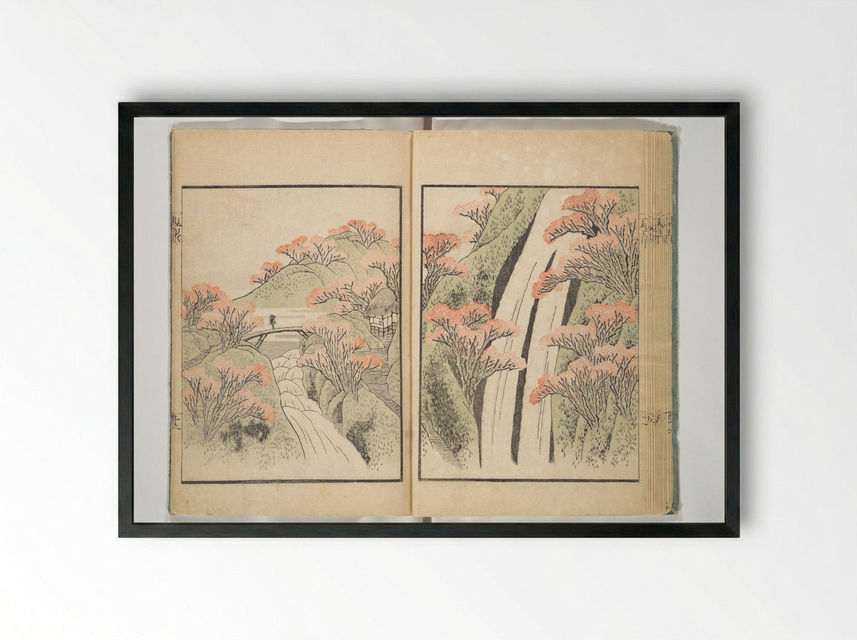 Ichirō Picture Album (Ichirō gafu) - Yashima Gakutei - Framed Print Black