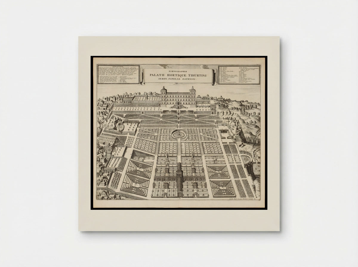 Ichnographia Palatii Hortique Tiburtini - Pieter van der Aa - Poster