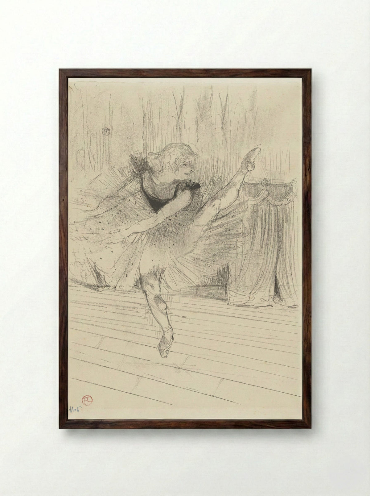 Ida Heath - Henri de Toulouse-Lautrec - Framed Print Dark Wood