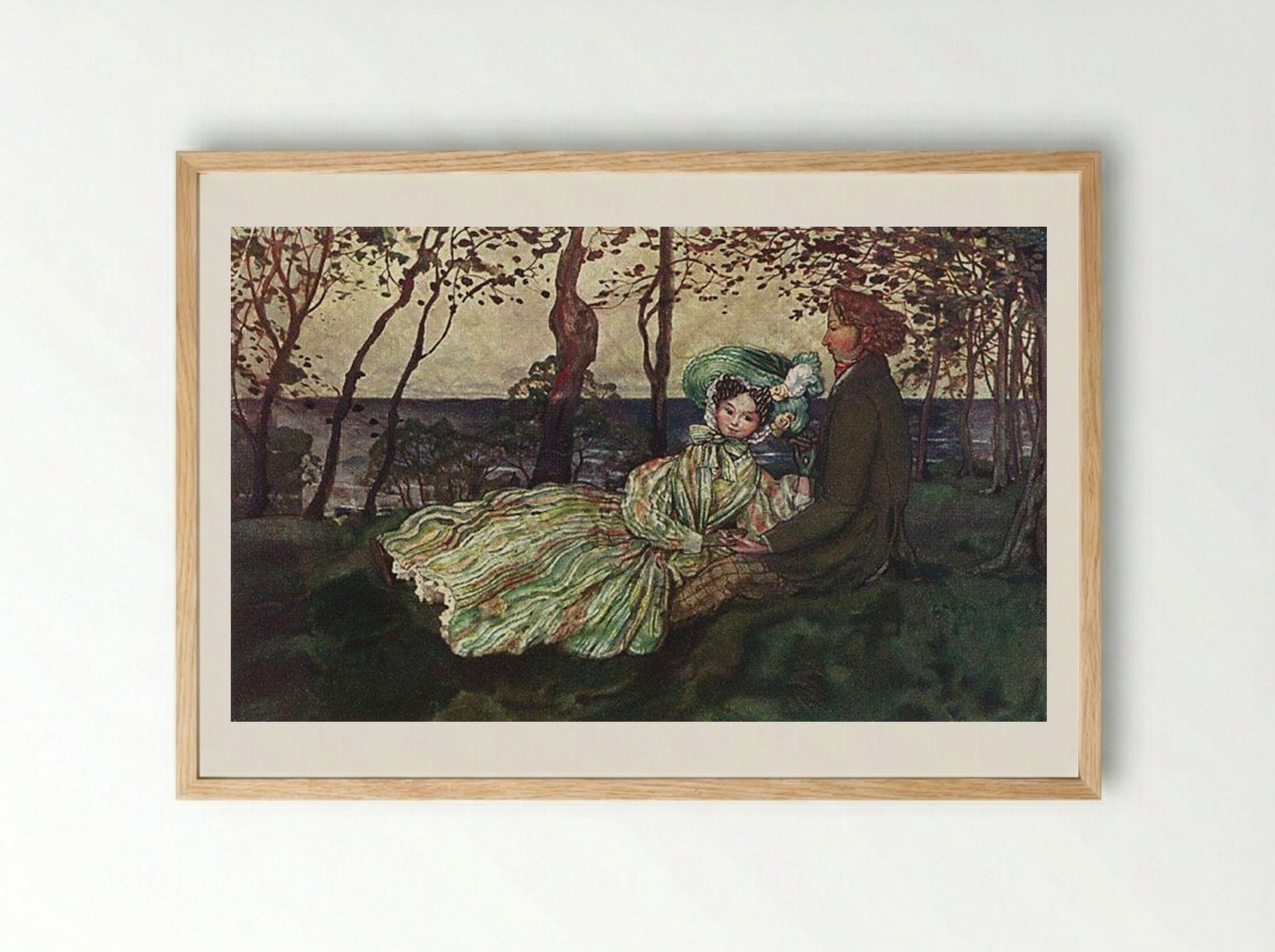 Idyll - Konstantin Somov - Framed Print Wood
