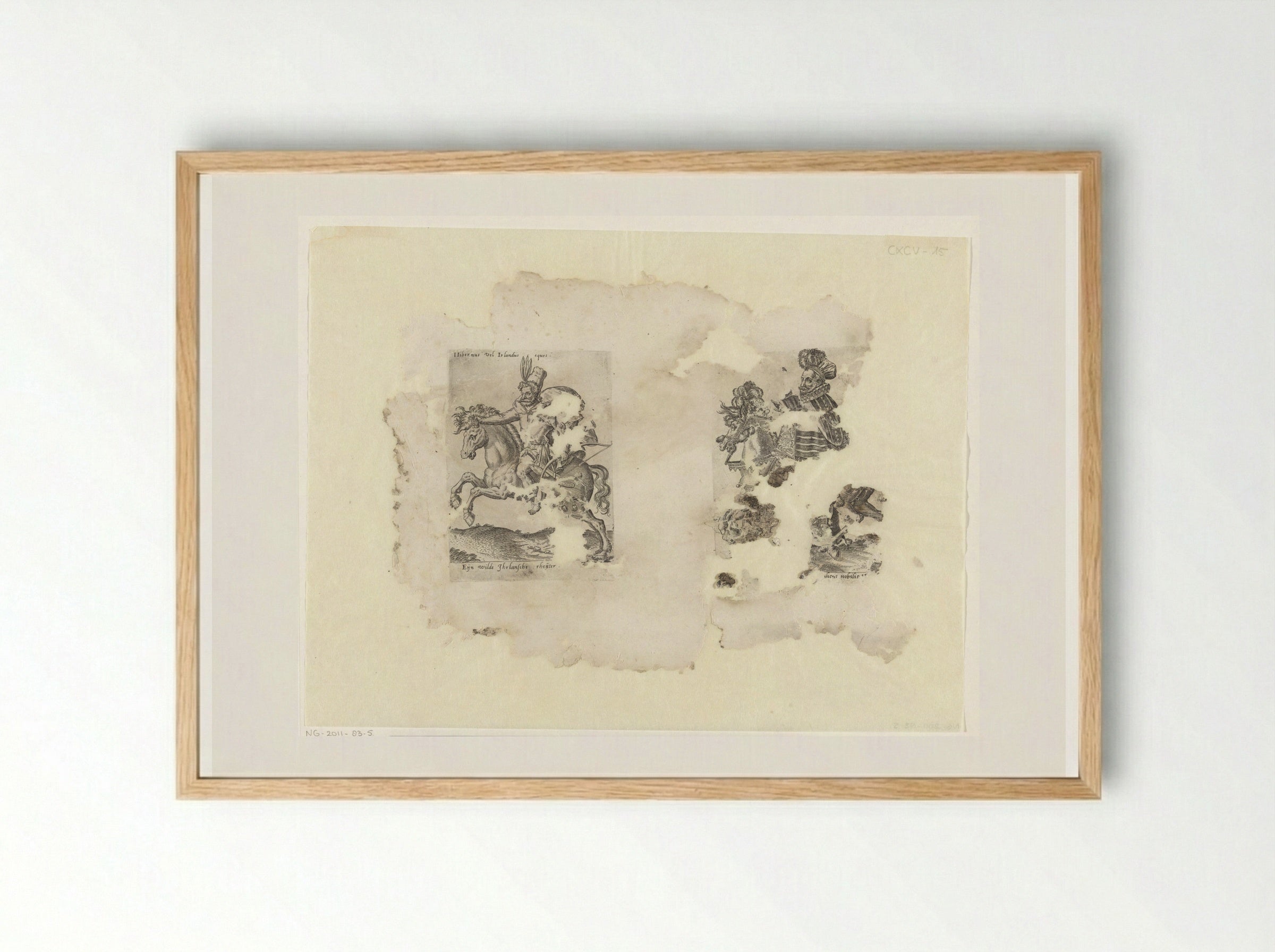 Ierse ruiter en Spaanse heer - Abraham de Bruyn - Framed Print Wood
