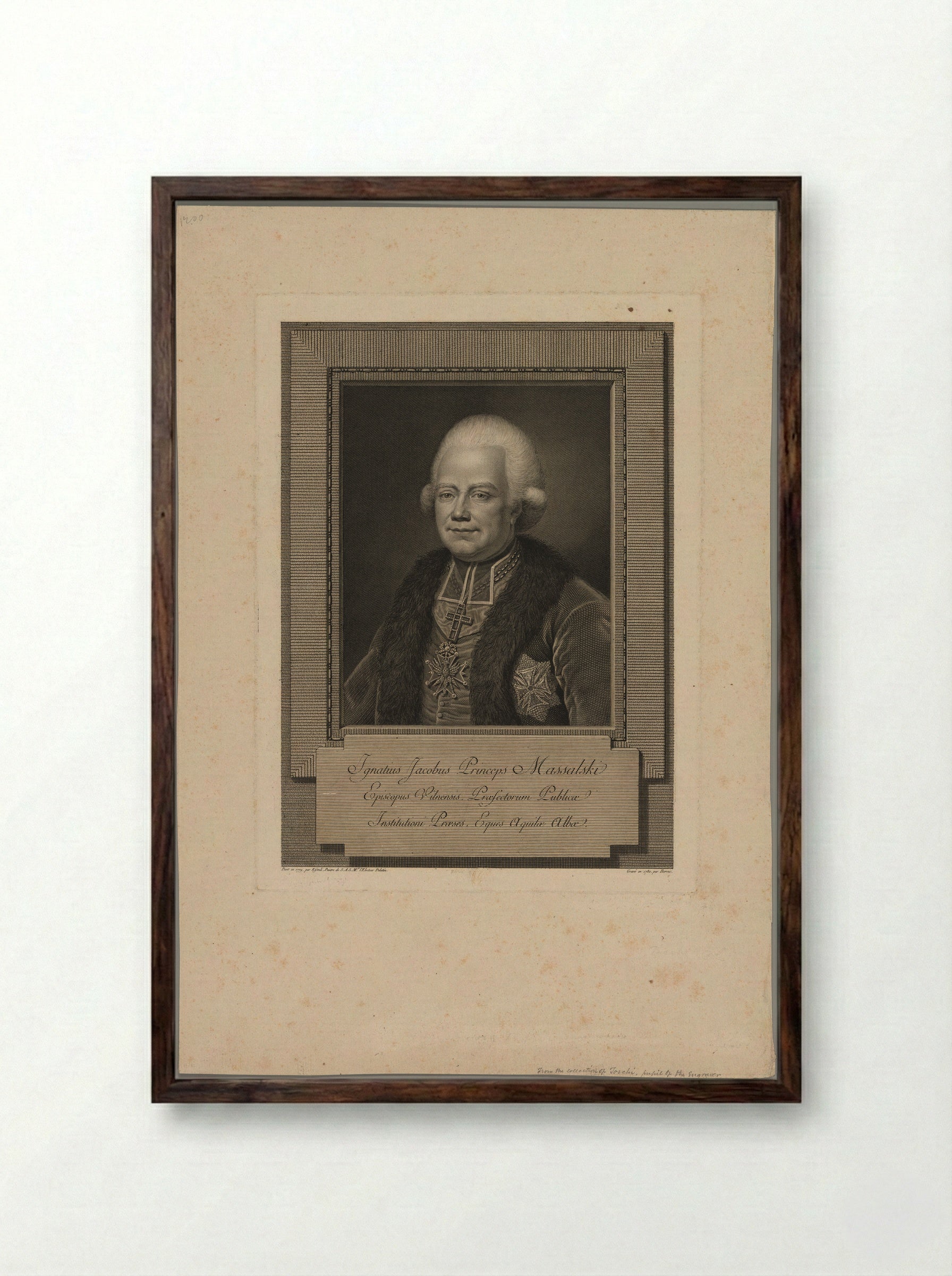 Ignacy Jacob Massalski, Bishop of Wilna - Charles Clément Bervic - Framed Print Dark Wood