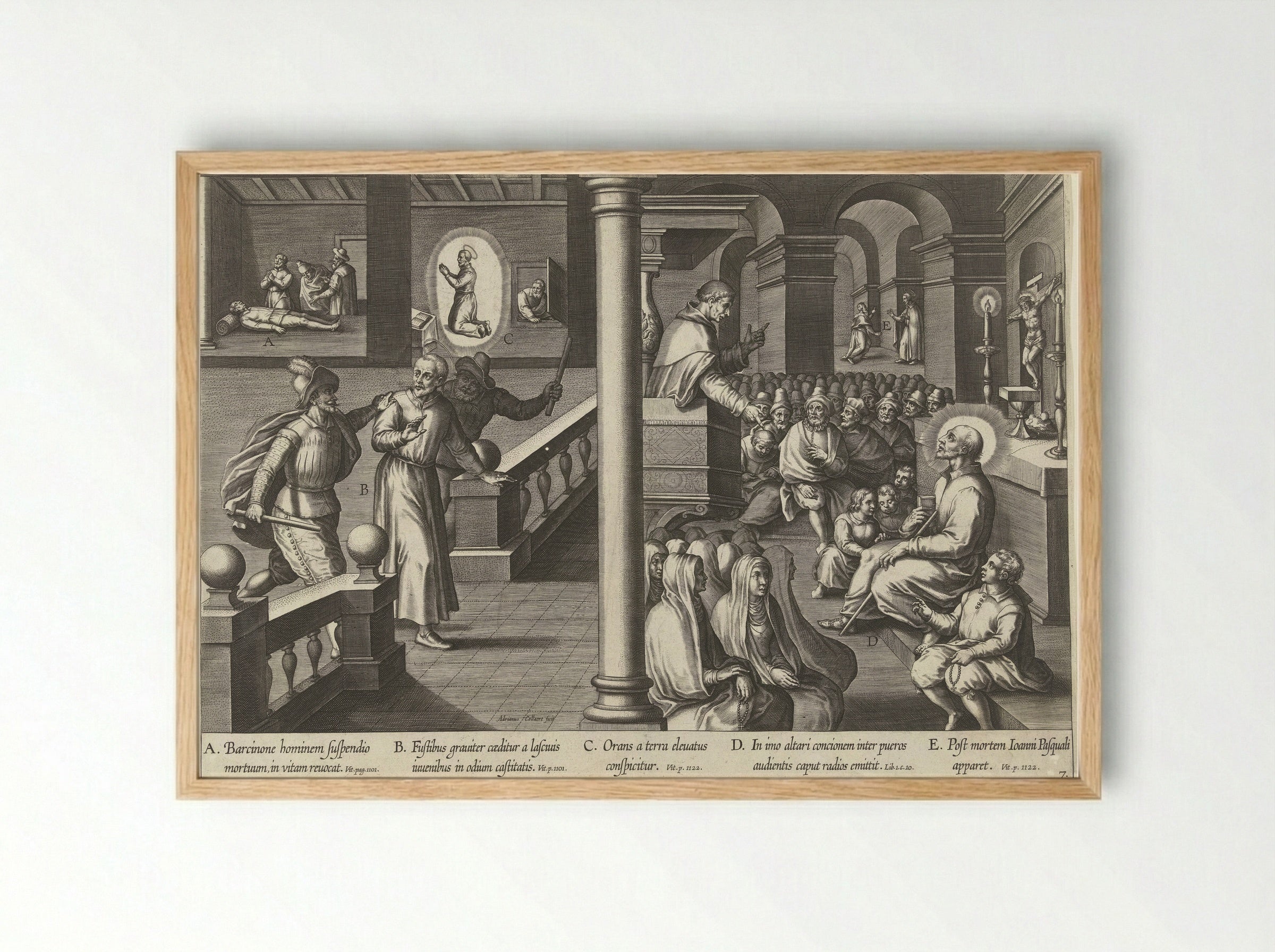 Ignatius in Barcelona - Theodoor Galle - Framed Print Wood