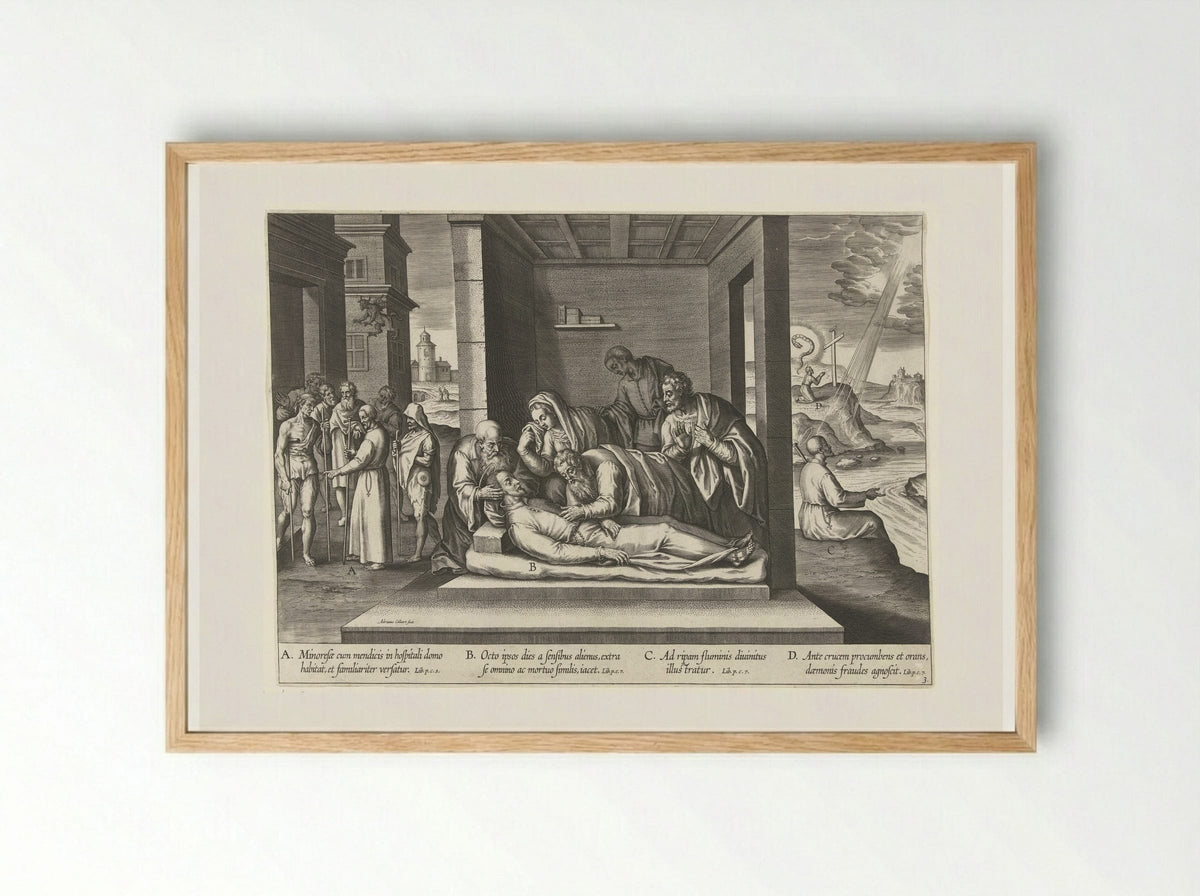 Ignatius in Manresa - Theodoor Galle - Framed Print Wood