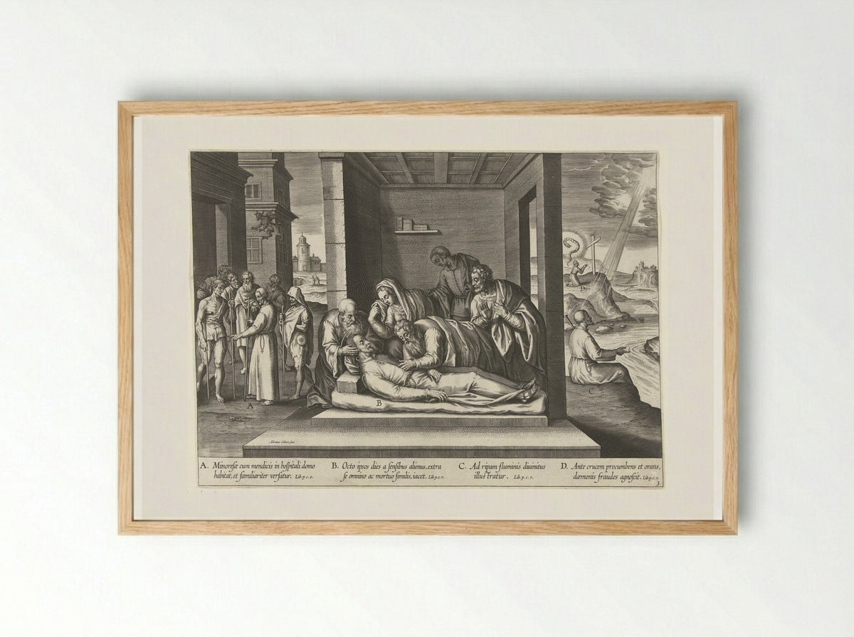 Ignatius in Manresa - Theodoor Galle - Framed Print Wood