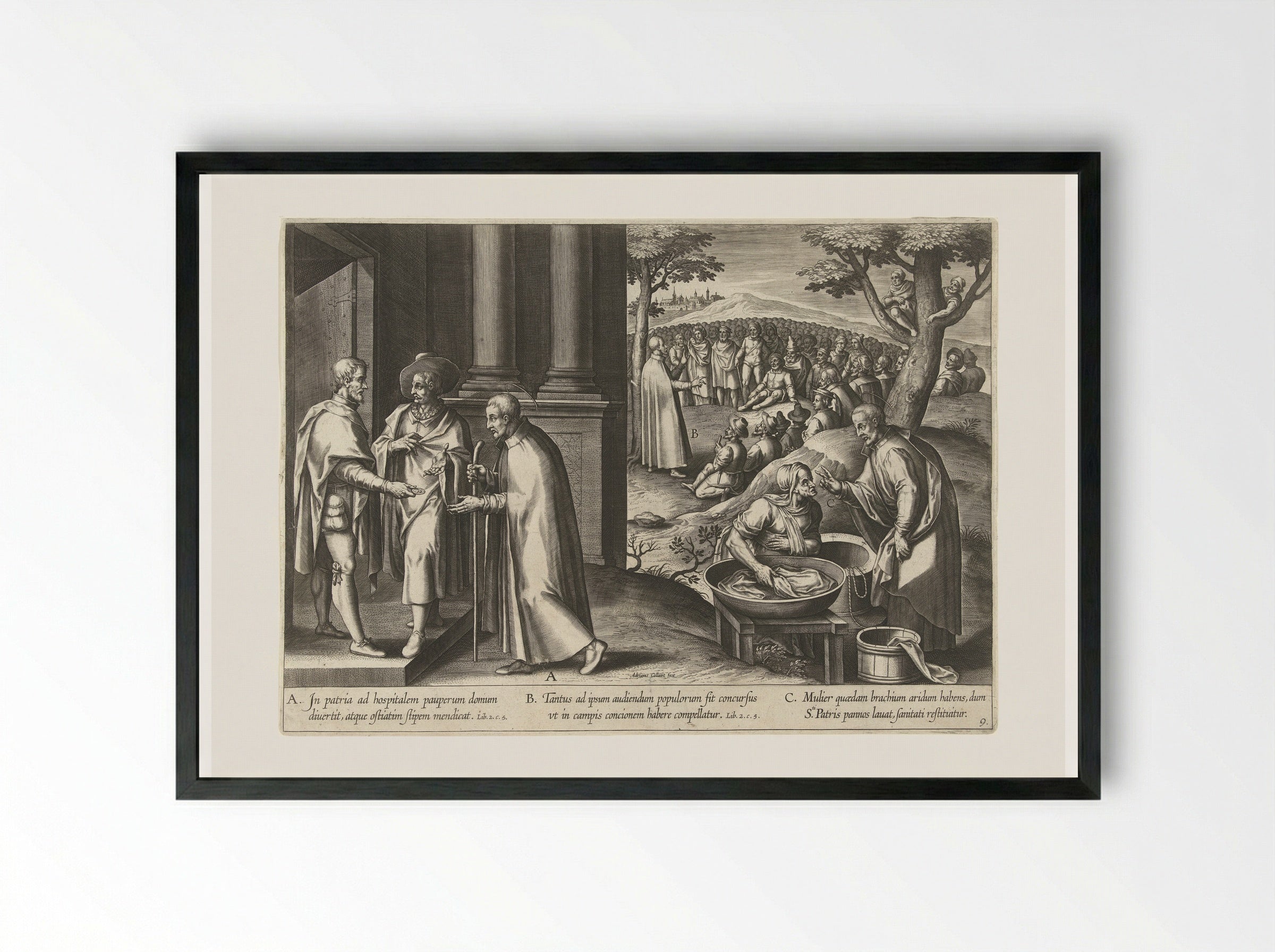 Ignatius in Spanje - Theodoor Galle - Framed Print Black
