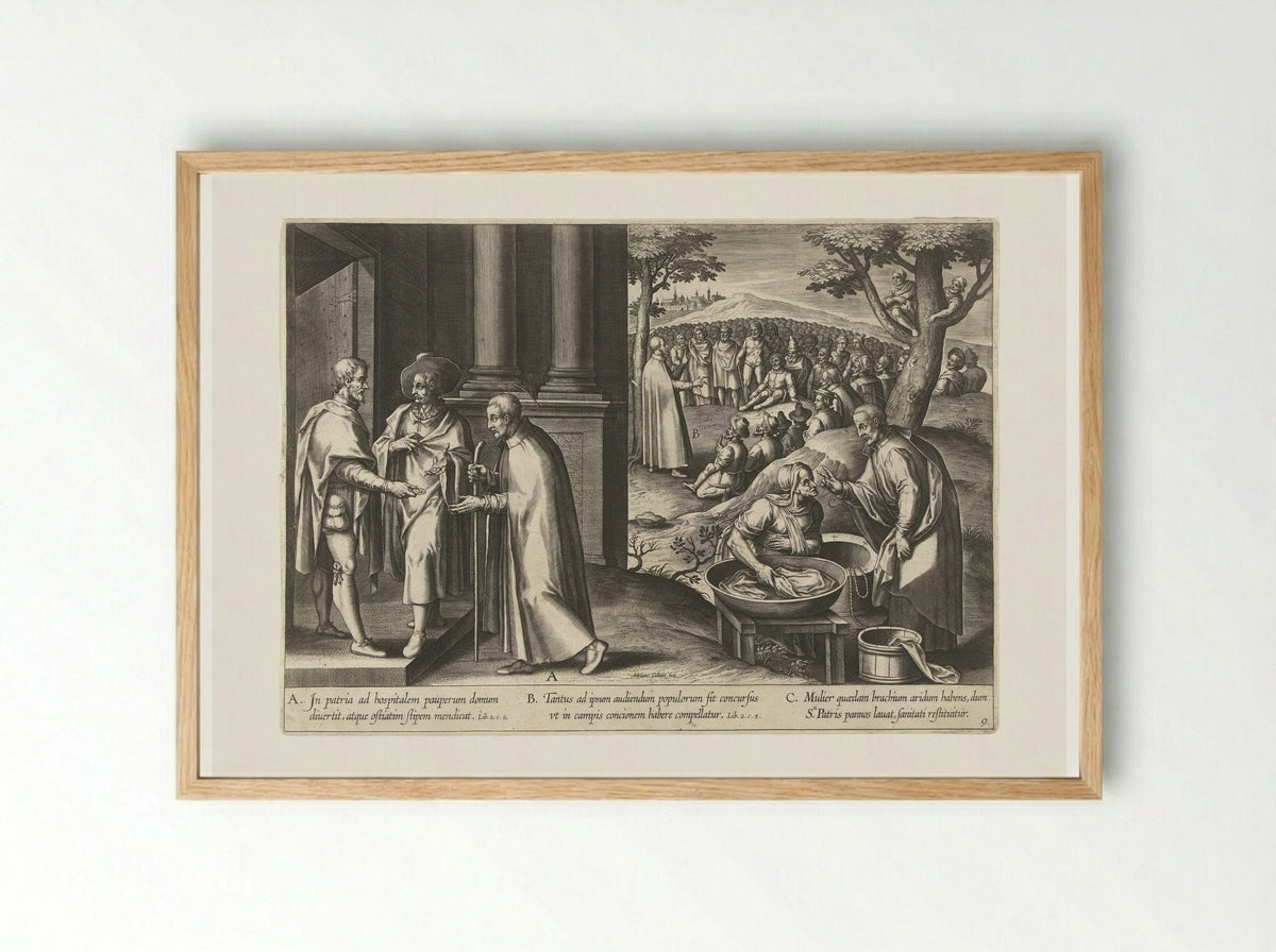 Ignatius in Spanje - Theodoor Galle - Framed Print Wood