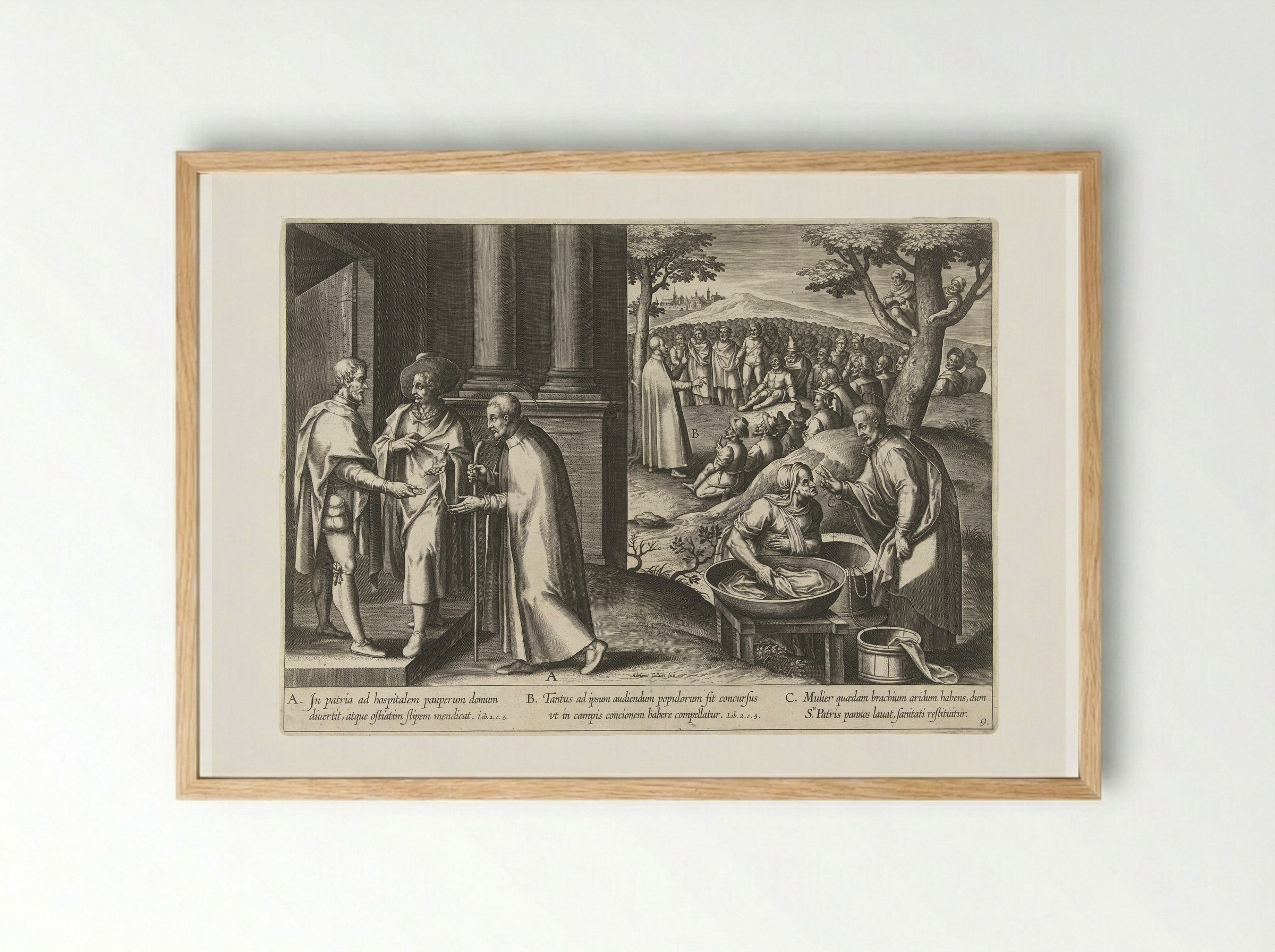 Ignatius in Spanje - Theodoor Galle - Framed Print Wood