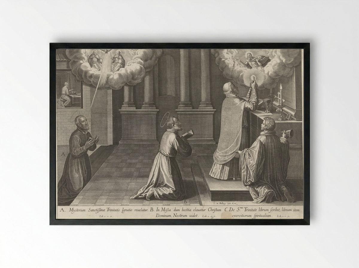 Ignatius krijgt visioenen - Theodoor Galle - Framed Print Black