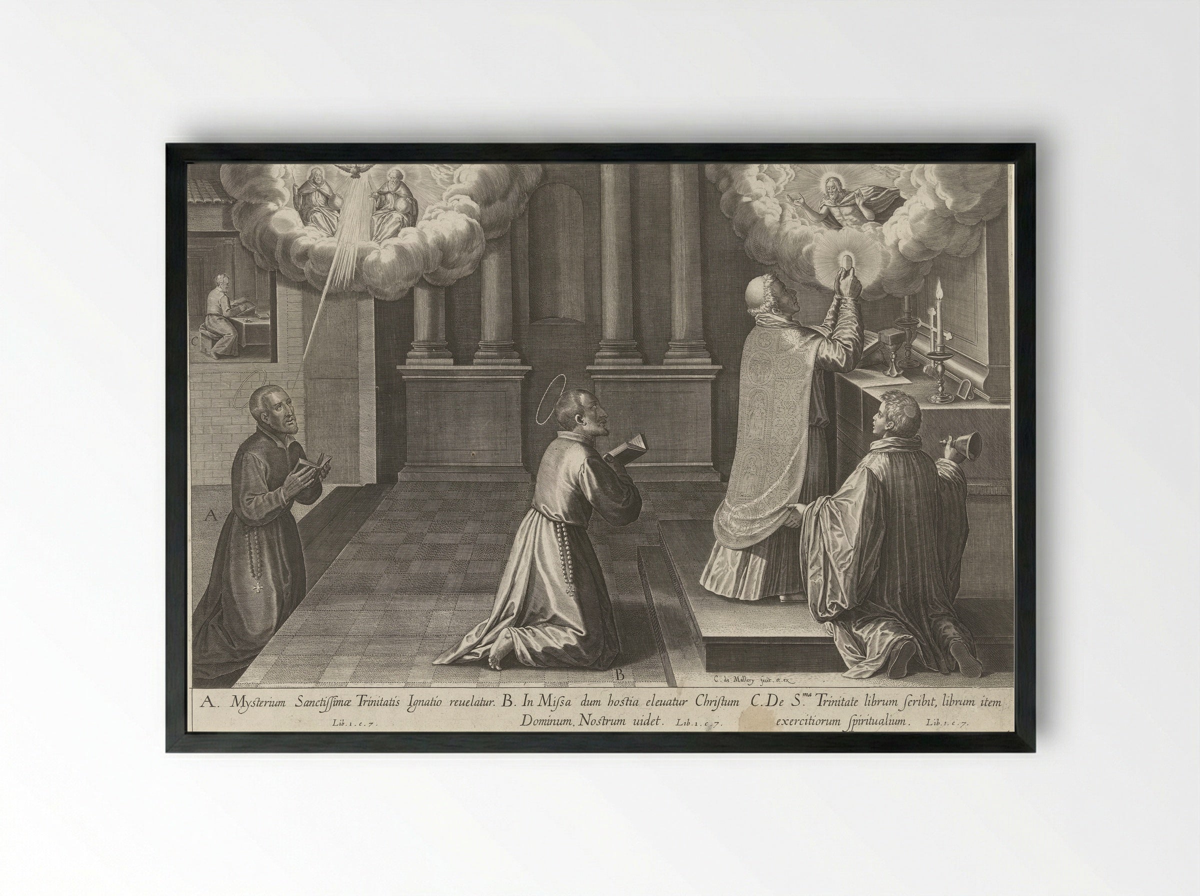 Ignatius krijgt visioenen - Theodoor Galle - Framed Print Black