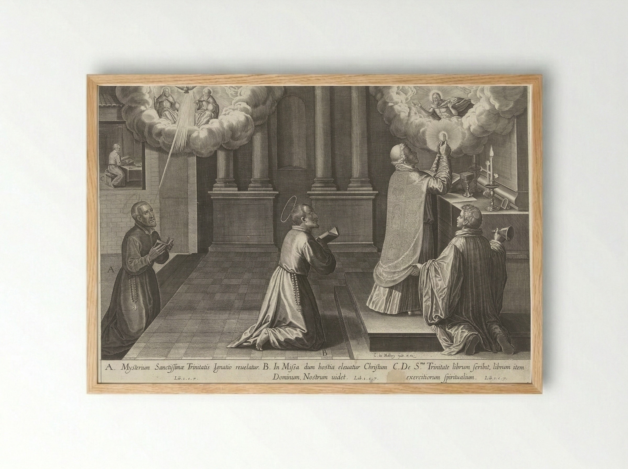 Ignatius krijgt visioenen - Theodoor Galle - Framed Print Wood