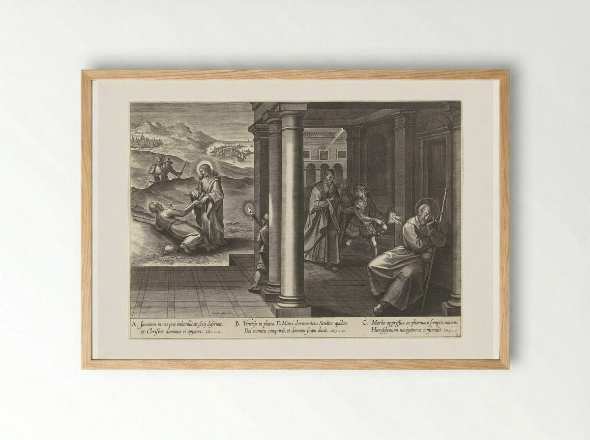 Ignatius on the Way to Venice - Theodoor Galle - Framed Print Wood