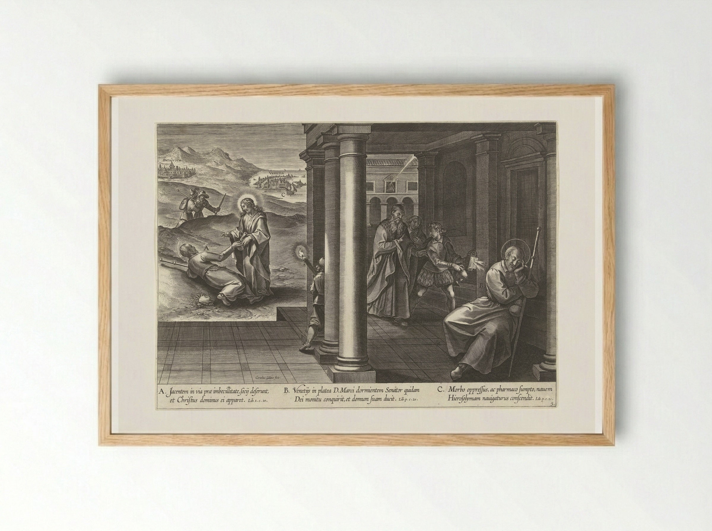 Ignatius on the Way to Venice - Theodoor Galle - Framed Print Wood