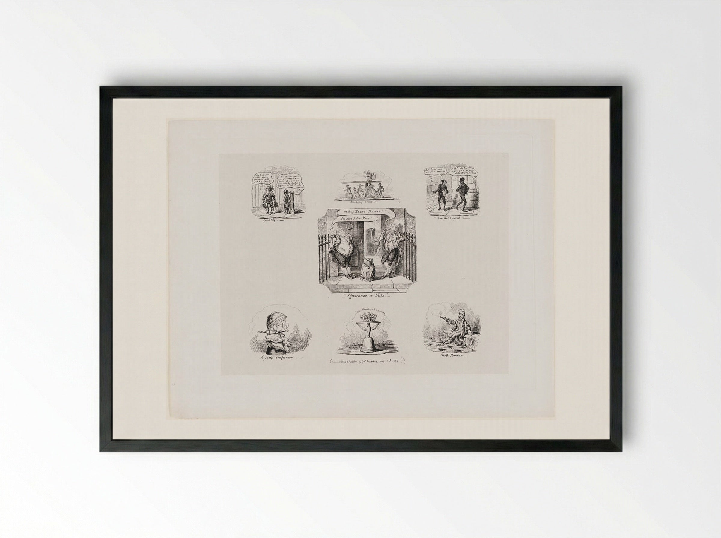 Ignorance is Bliss - George Cruikshank - Framed Print Black
