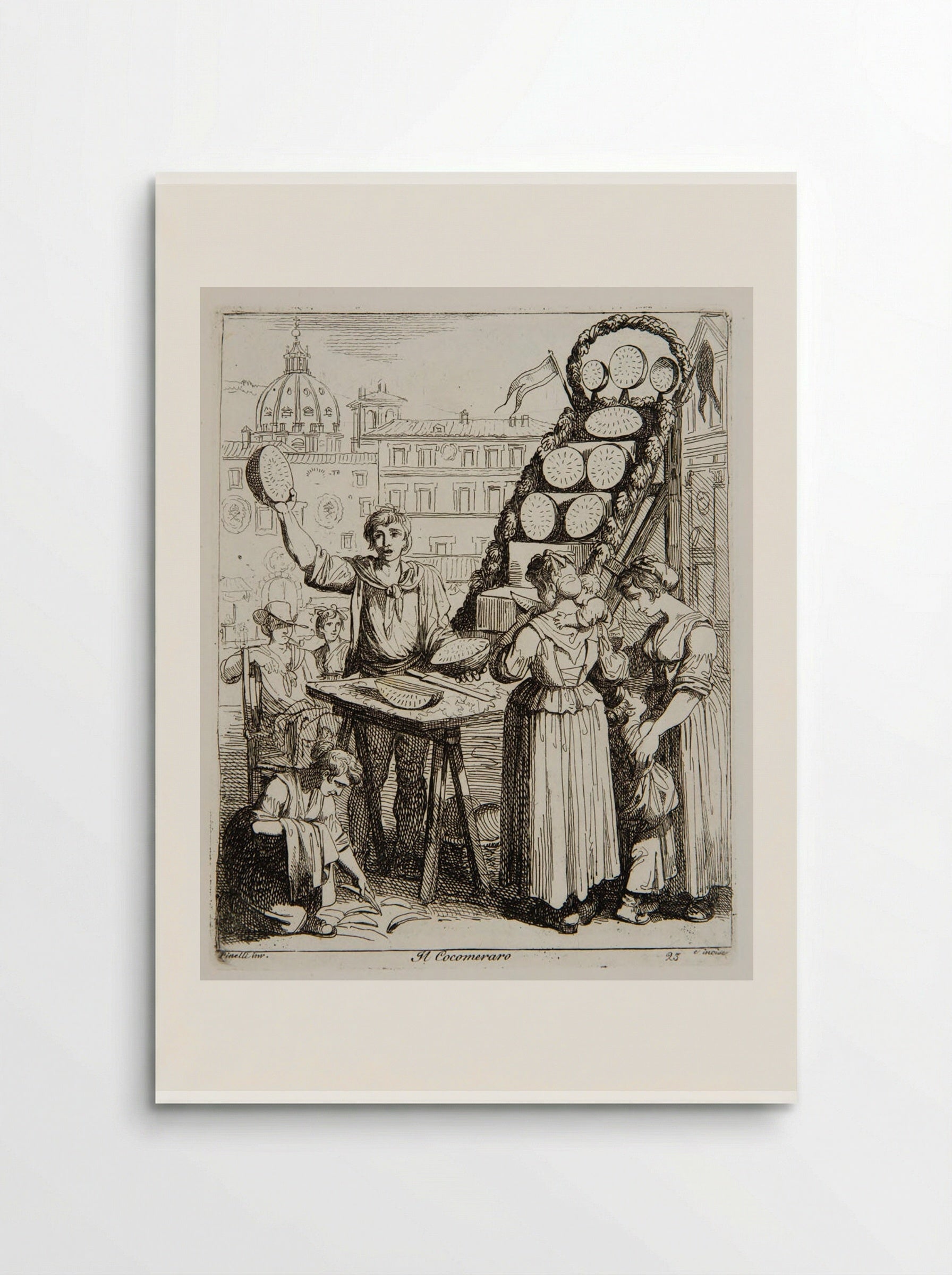 Il Cocomeraro (The Melon Seller) - Bartolomeo Pinelli - Poster