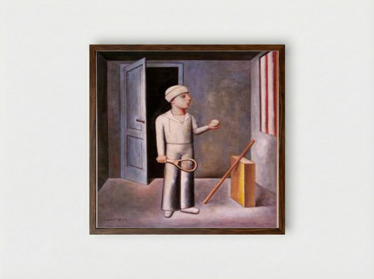 Il Figlio del Costruttore - Carlo Carrà - Framed Print Dark Wood