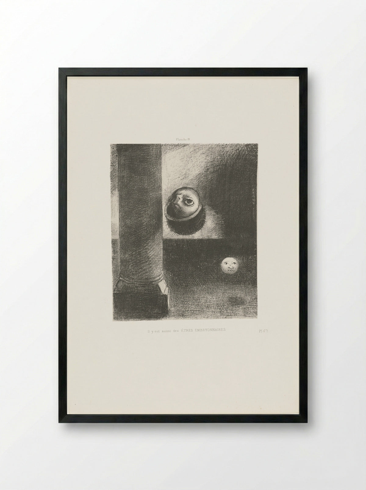 Il y eut aussi des êtres embryonnaires - Odilon Redon - Framed Print Black