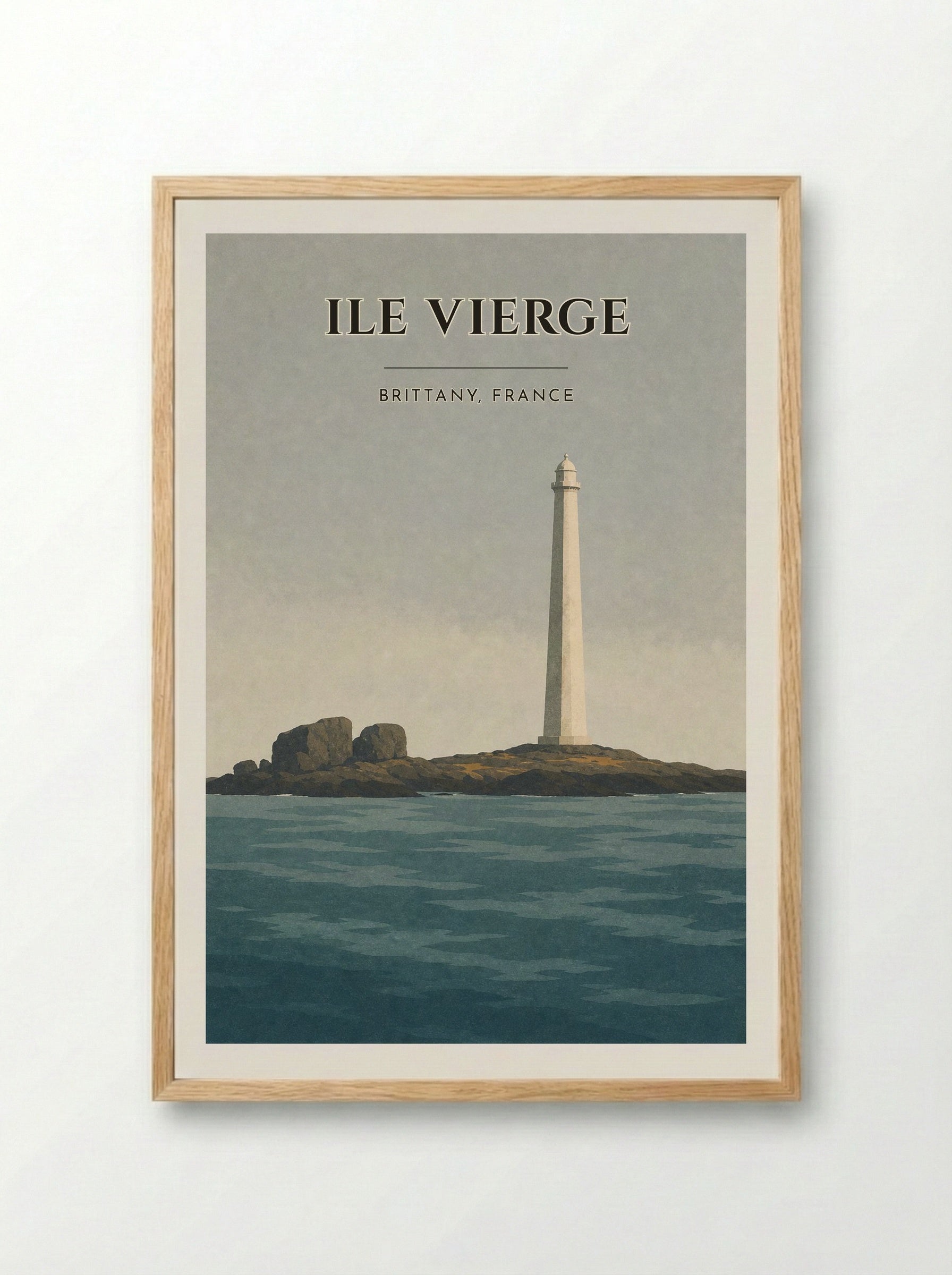 Ile Vierge Travel Poster Artwork - Framed Print Wood