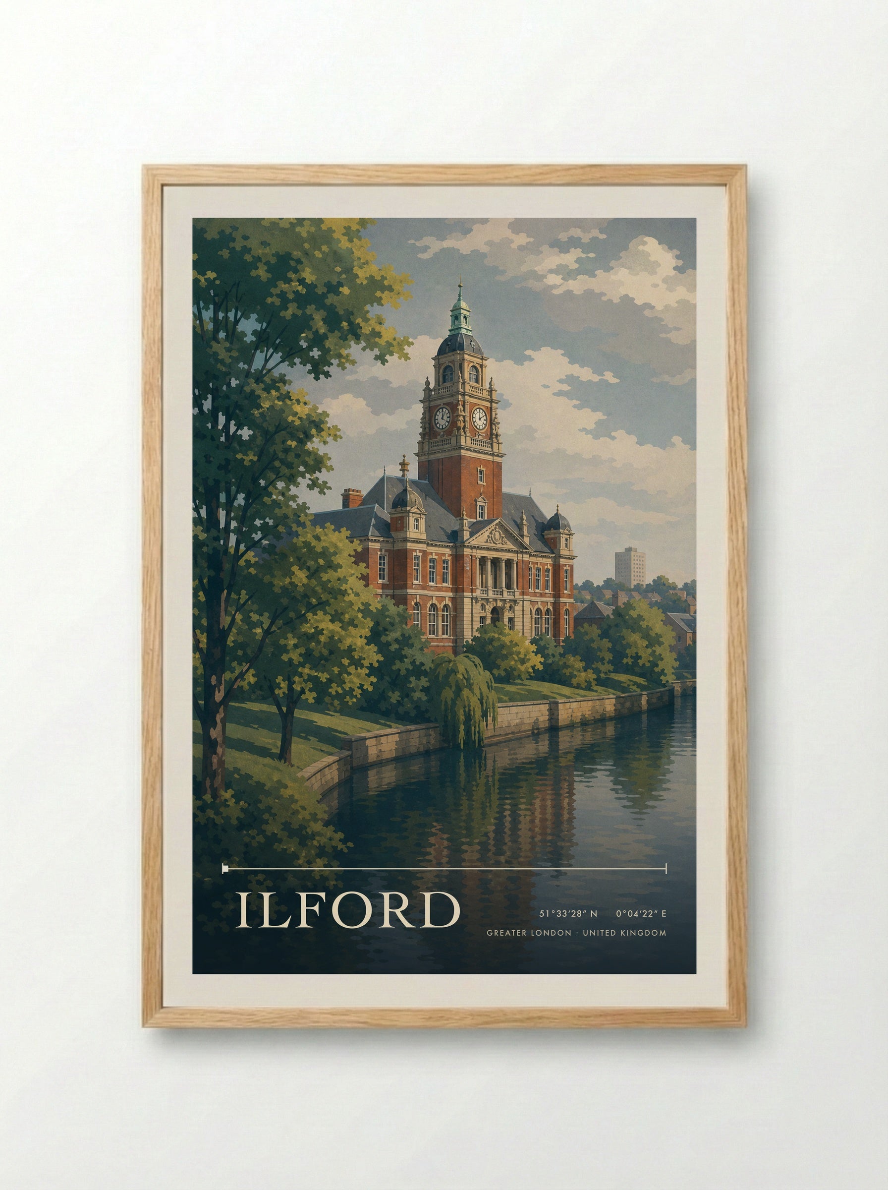Ilford Greater London United Kingdom Travel Poster - Framed Print Wood