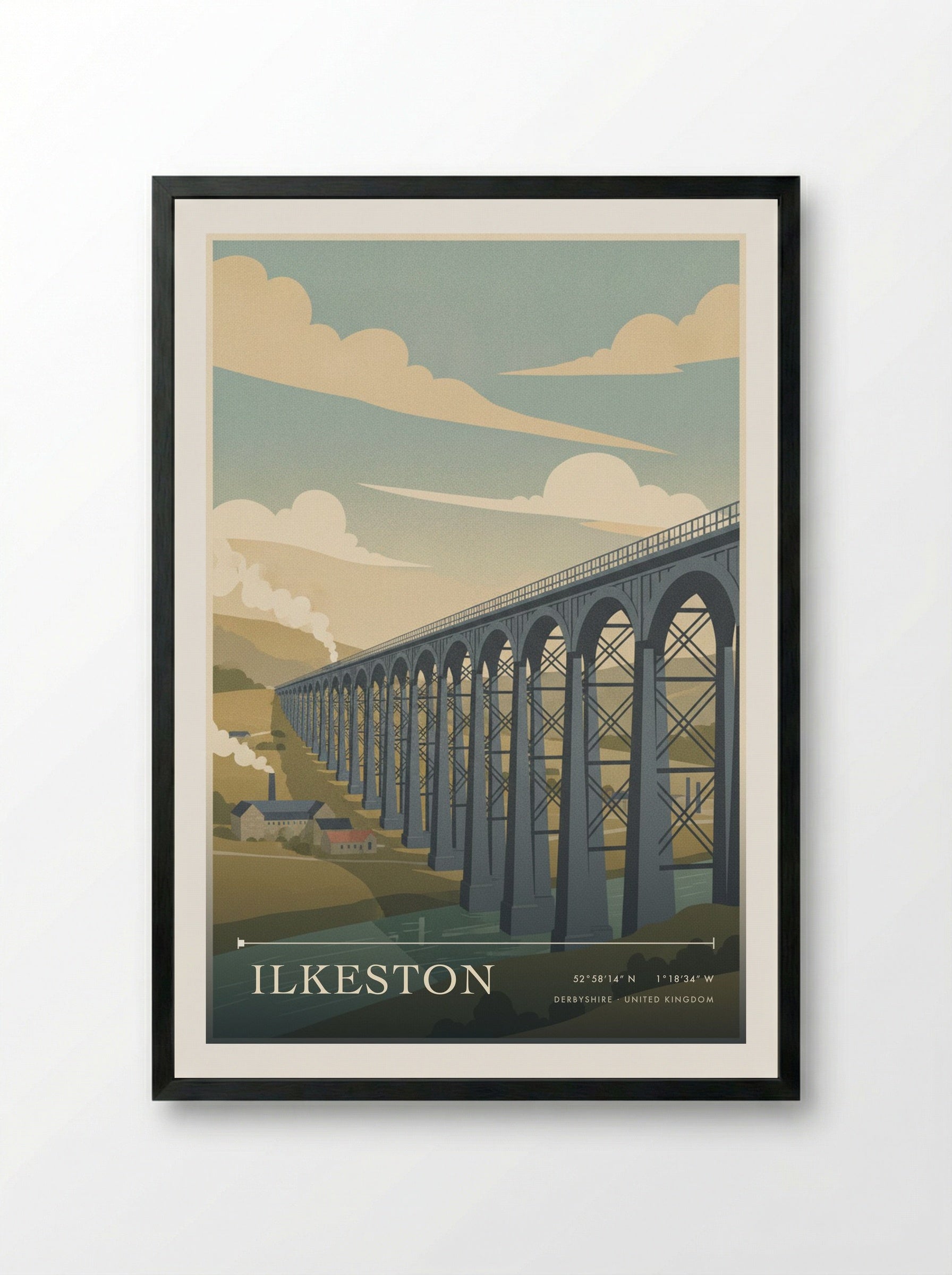 Ilkeston Derbyshire United Kingdom Travel Poster - Framed Print Black