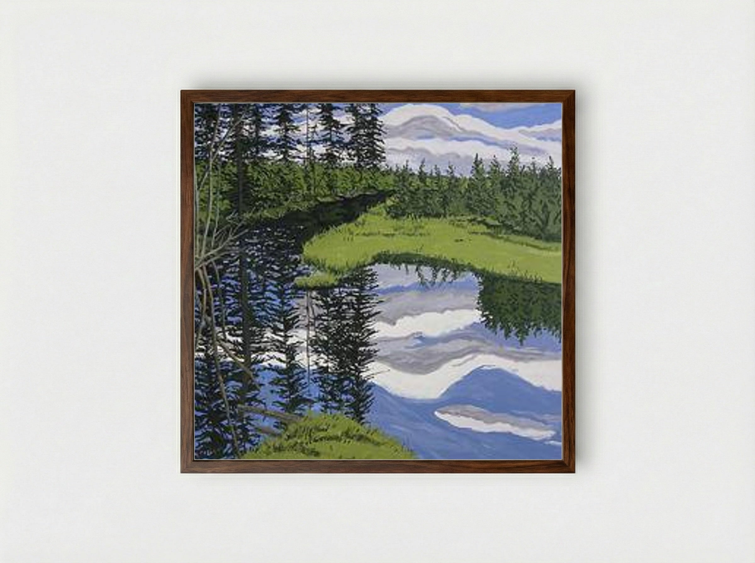 Illusory Flowage - Neil Welliver - Framed Print Dark Wood