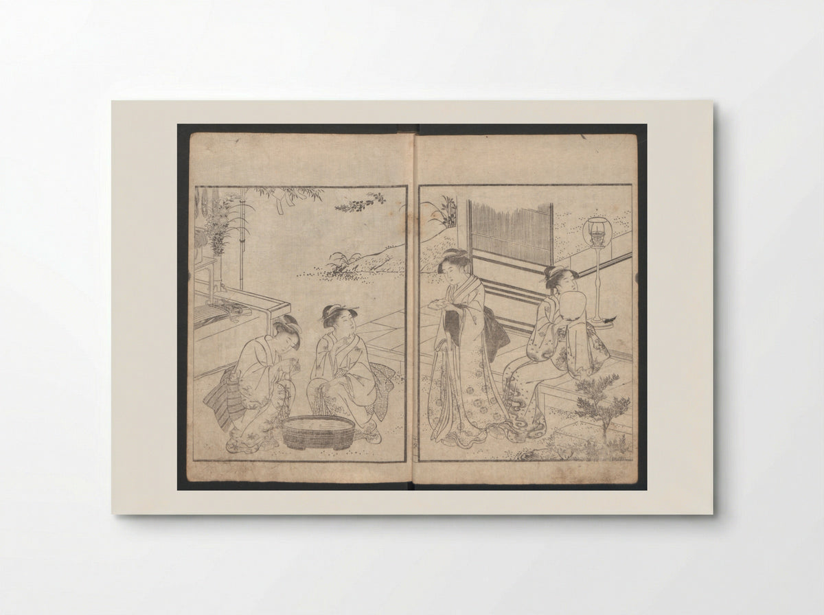 Illustrated Book of Kyōka: Maple Bridge - Katsukawa Shunchō - Poster