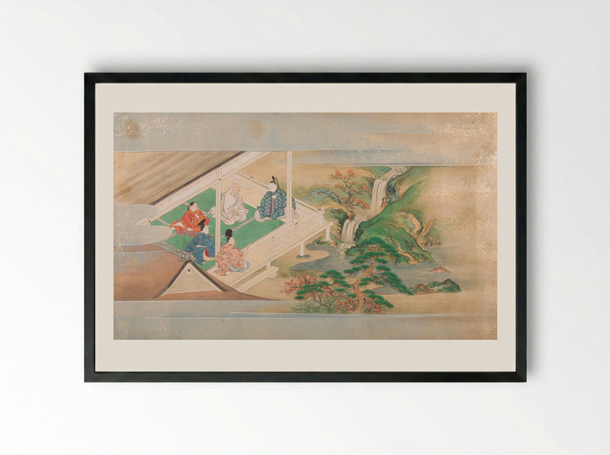 Illustrated Tales of Ise - Karasumaru Mitsuhiro - Framed Print Black
