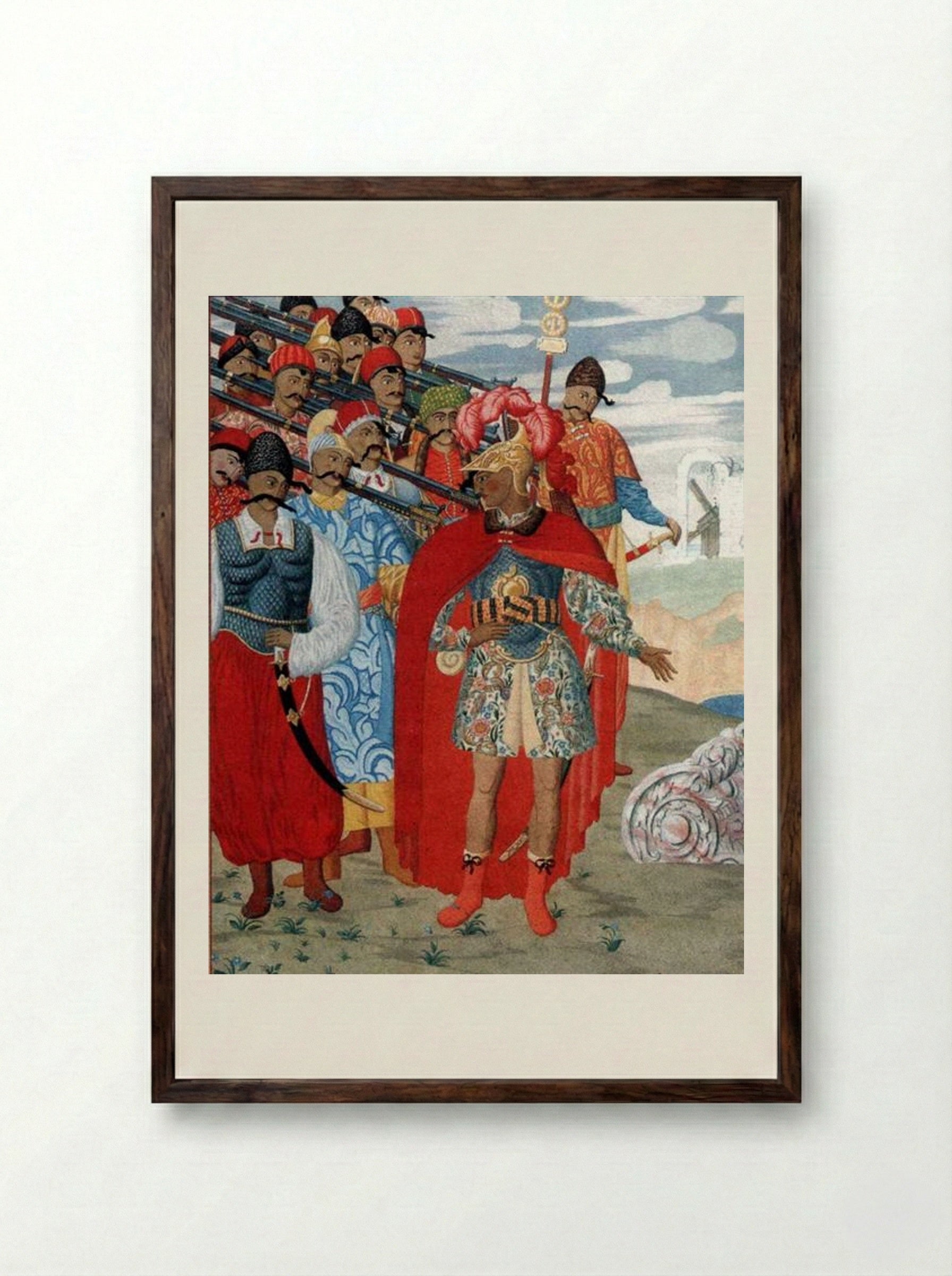 Illustration for Aeneid by I. Kotlyarevsky - Heorhiy Narbut - Framed Print Dark Wood