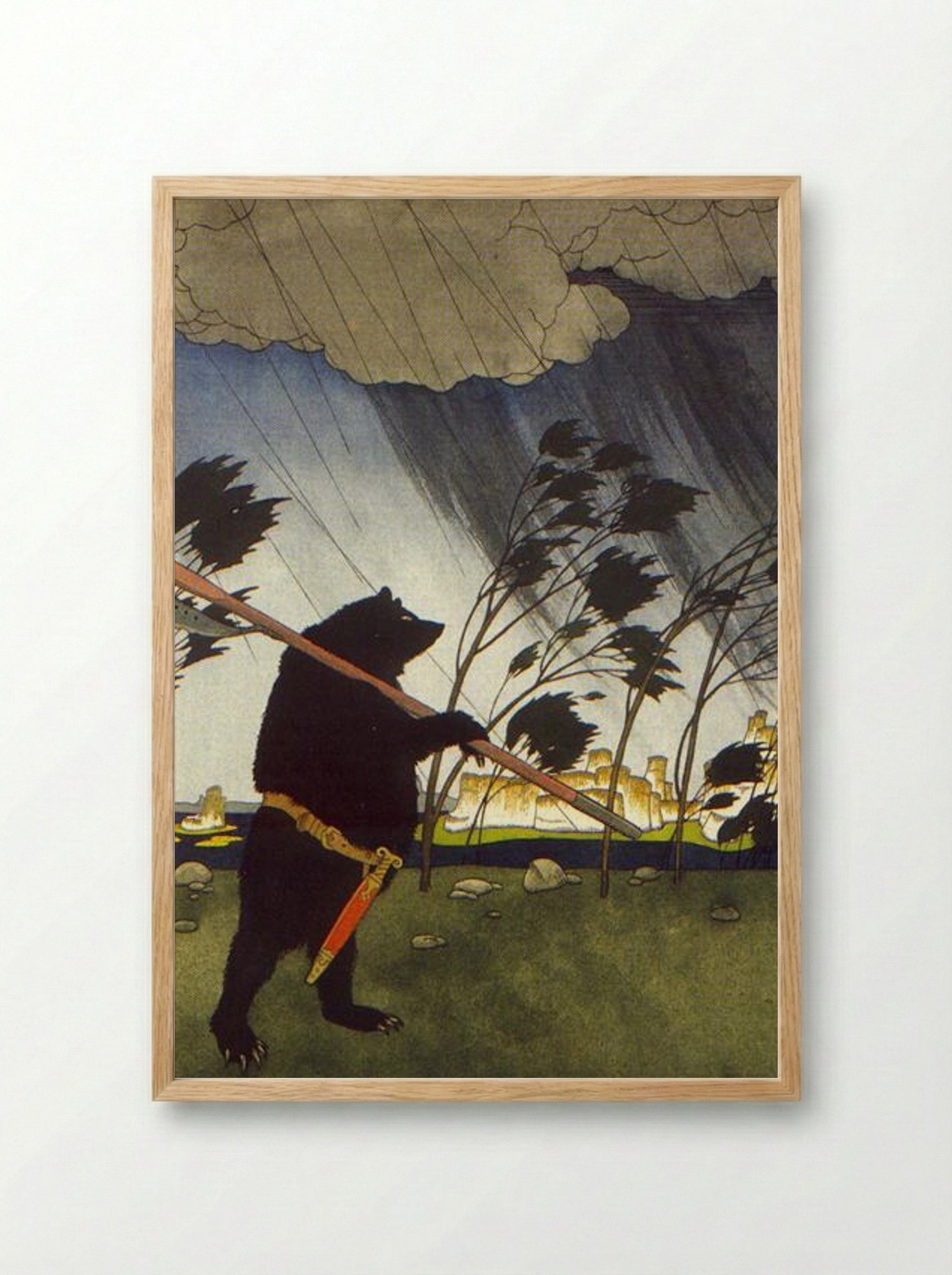 Illustration for Fairy Tales: Teremok and Mizgir - Heorhiy Narbut - Framed Print Wood
