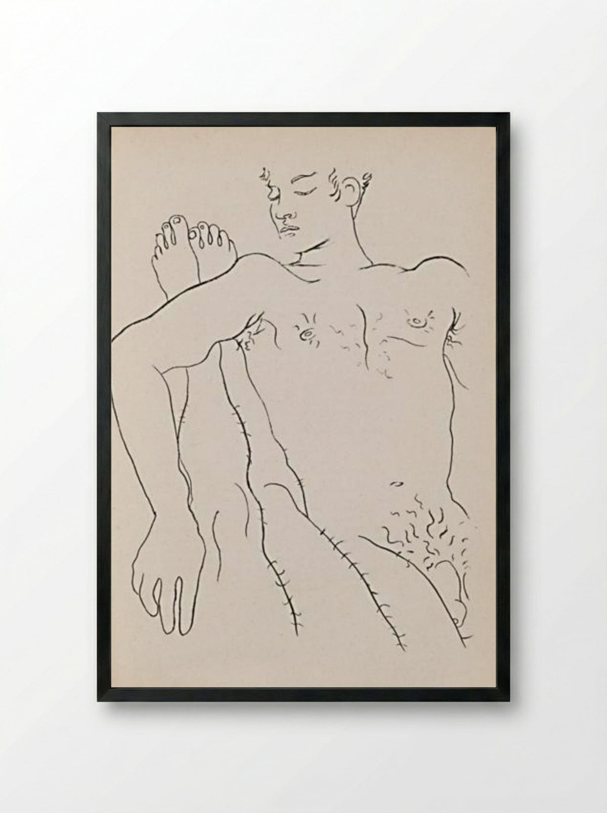 Illustration for Jean Genet’s 'Querelle de Brest' - Jean Cocteau - Framed Print Black