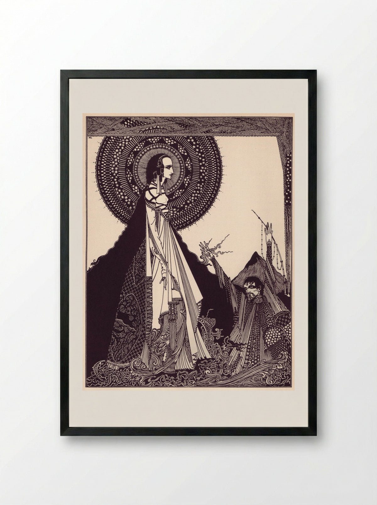 Illustration for Tales of Mystery and Imagination - Harry Clarke - Framed Print Black