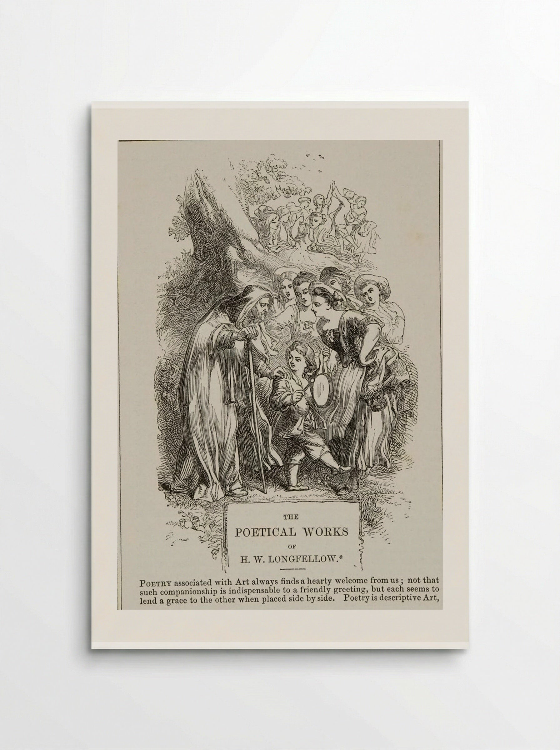 Illustration for The Poetical Works of H.W. Longfellow - Edward Dalziel - Poster