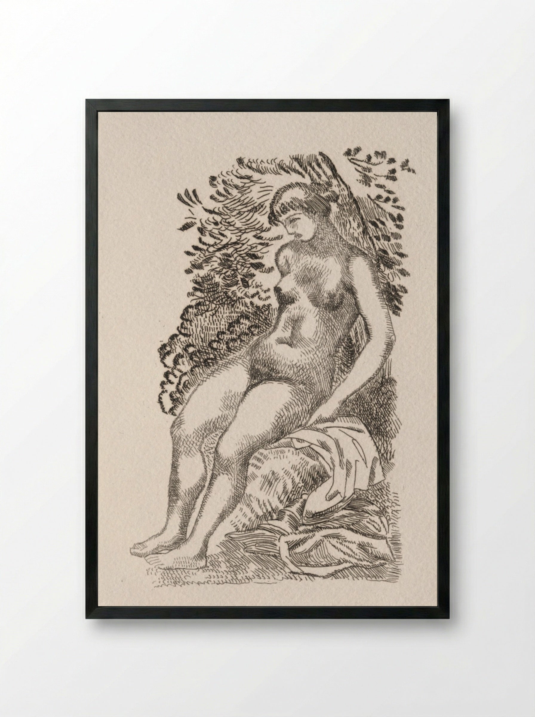 Illustration for a Poem by Pierre de Ronsard - Aristide Maillol - Framed Print Black