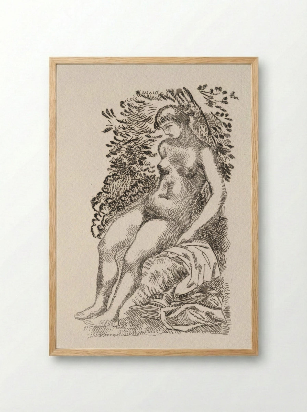 Illustration for a Poem by Pierre de Ronsard - Aristide Maillol - Framed Print Wood
