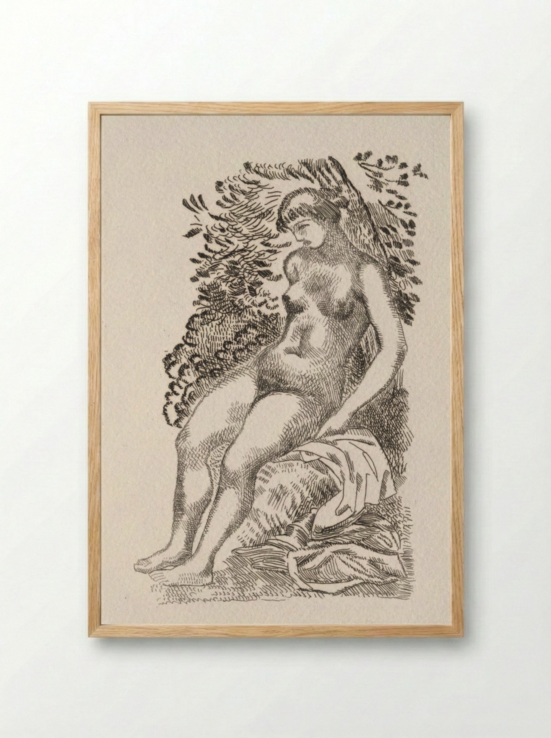 Illustration for a Poem by Pierre de Ronsard - Aristide Maillol - Framed Print Wood